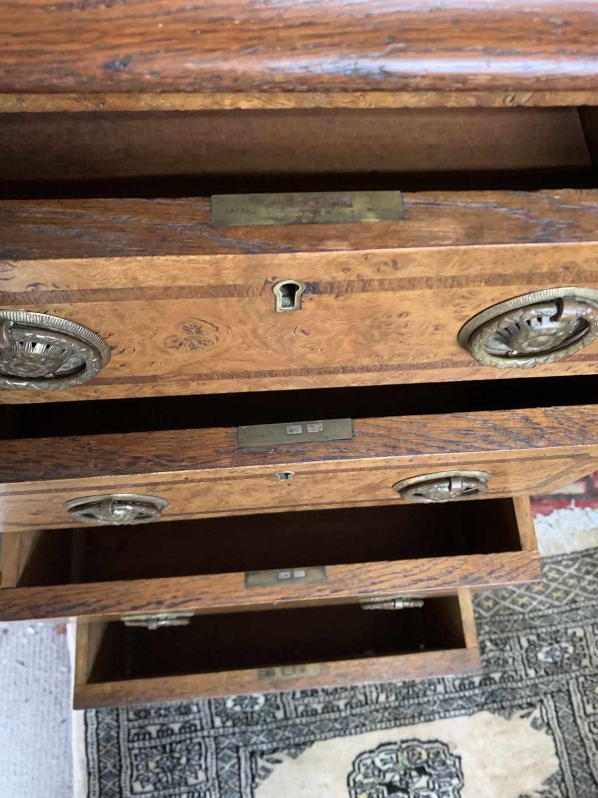 5 Draw Burr Walnut Small Chest photo vinterior