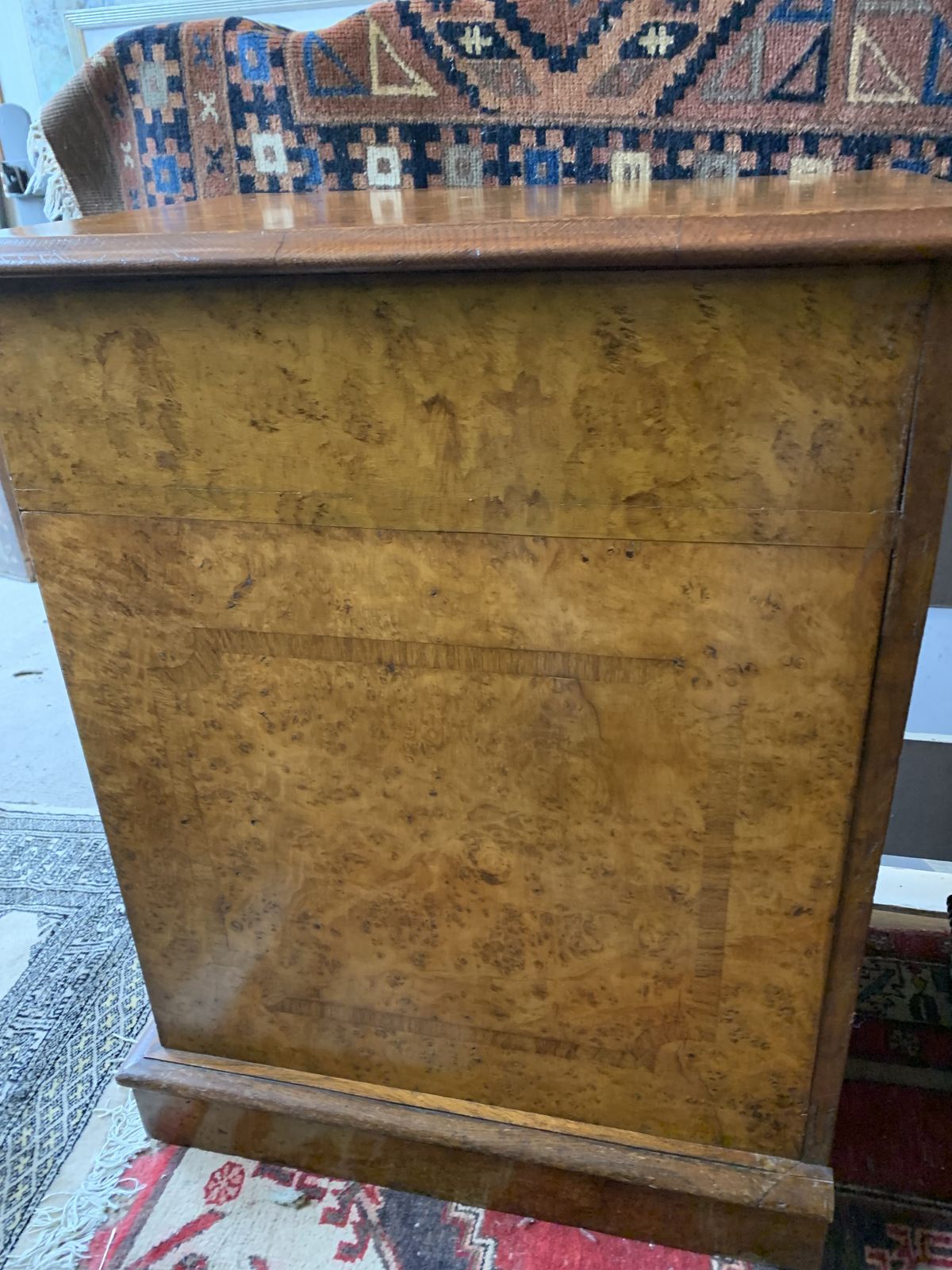 5 Draw Burr Walnut Small Chest photo vintage