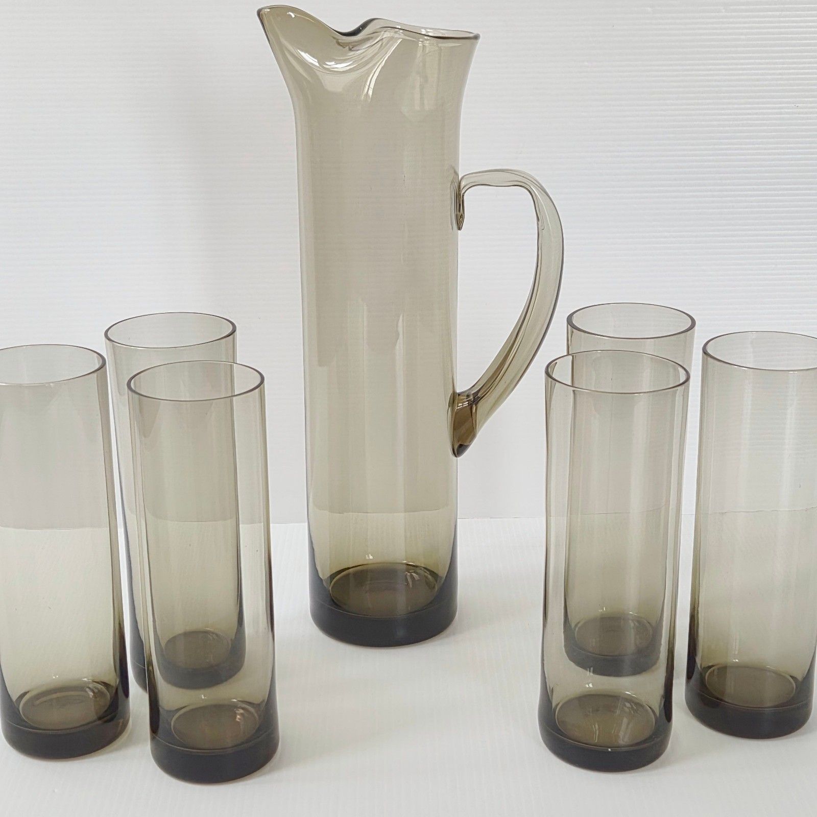 Service A Orangeade Vintage 1960 En Verre Fume 7 Pieces 60s Retro Annees 60 photo furniture