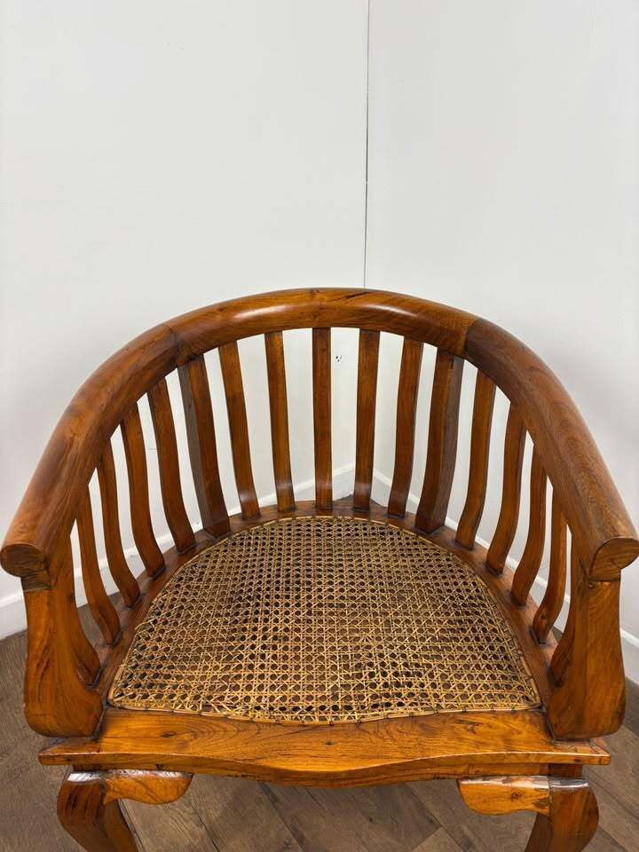 Antique Style Hardwood Bergère Chair photo vintage