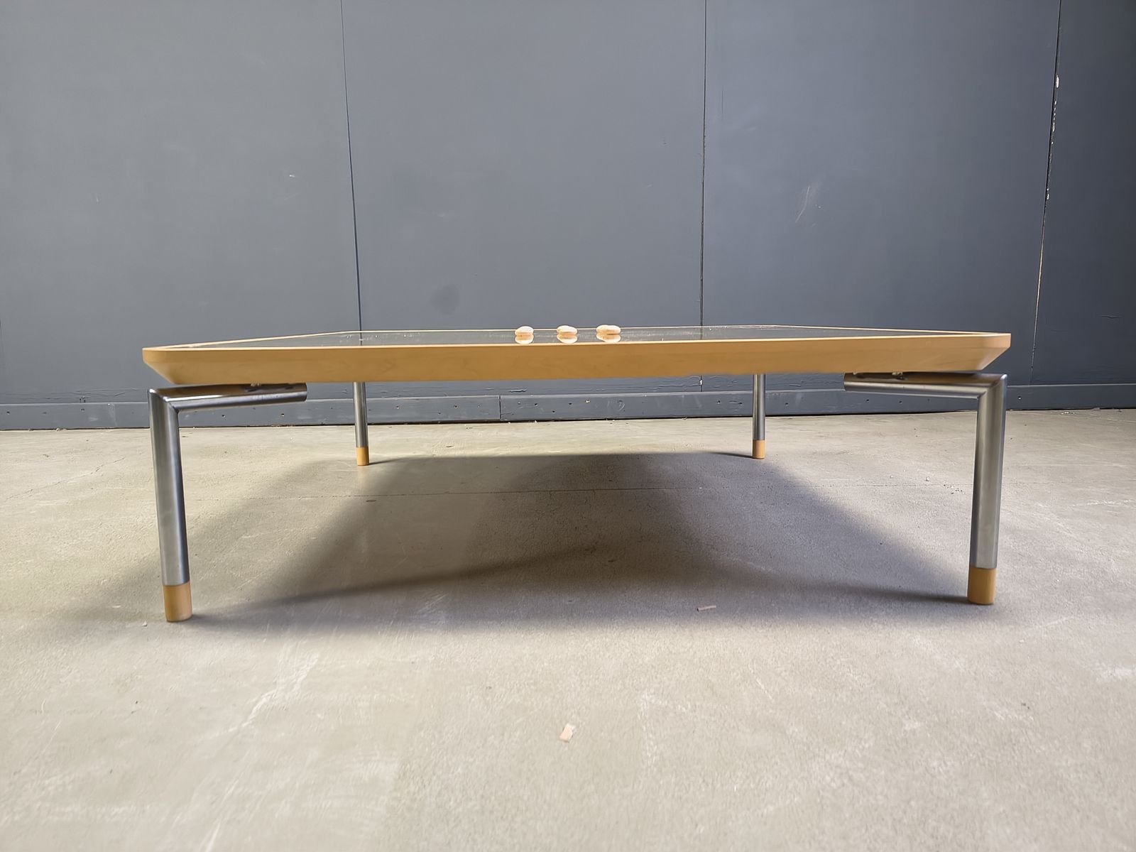 Post Modern Coffee Table With Cork And Glass, 1980s photo buy