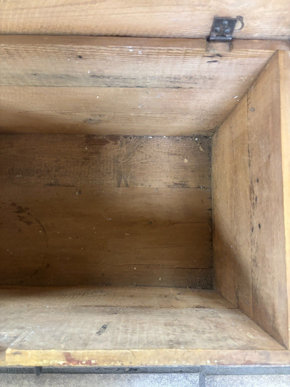Furniture Antique Industrial Metal Bound Wooden Storage Trunk photo