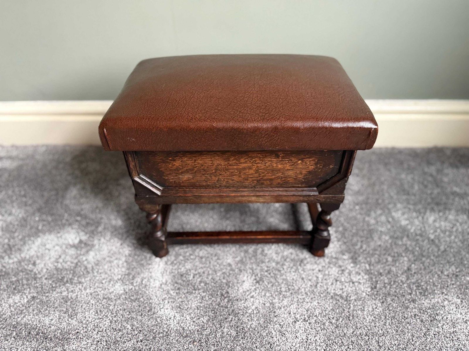Vintage Upholstered Stool With Storage Dressing Table Stool
