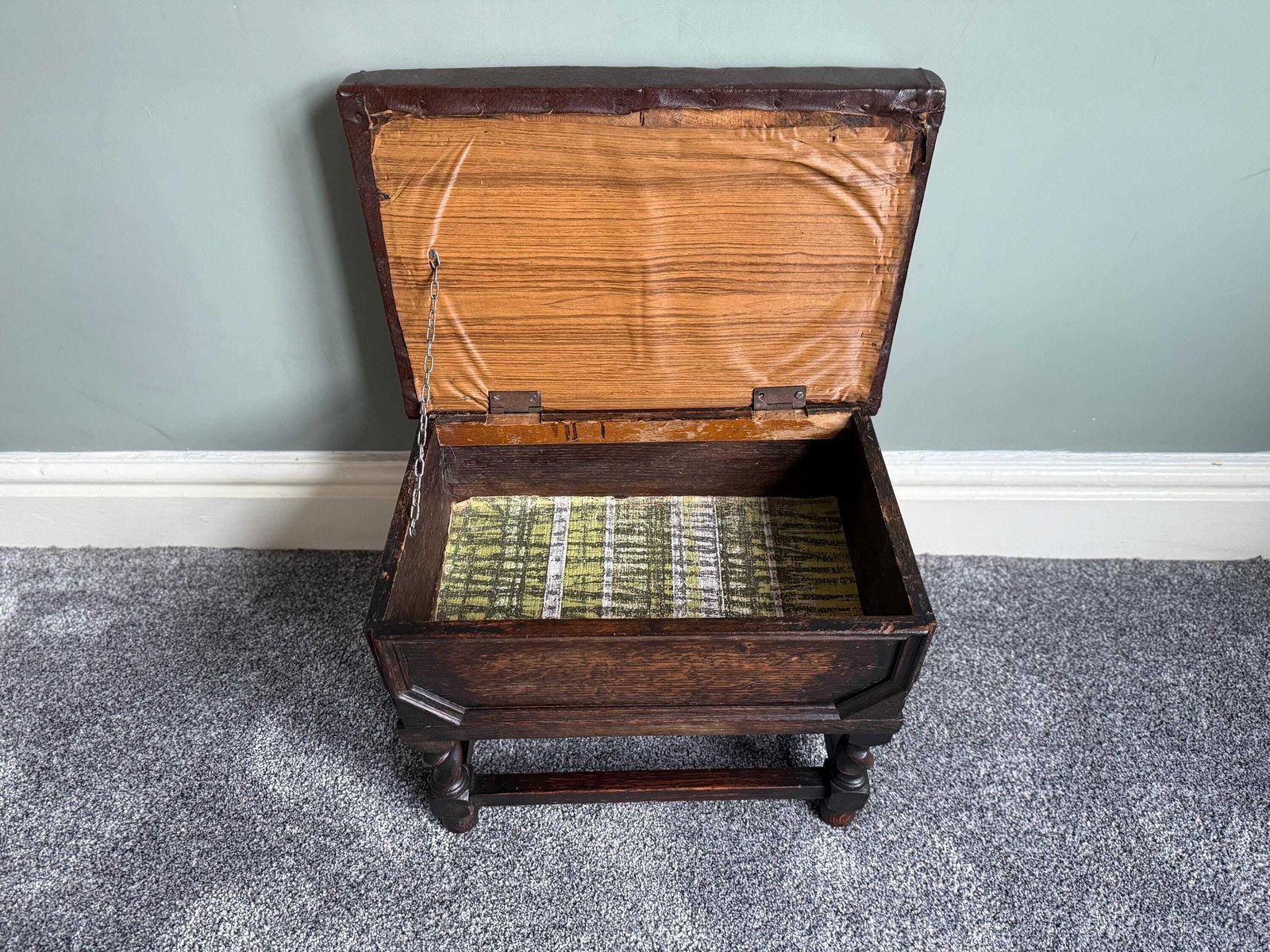 photo buy Vintage Upholstered Stool With Storage Dressing Table Stool