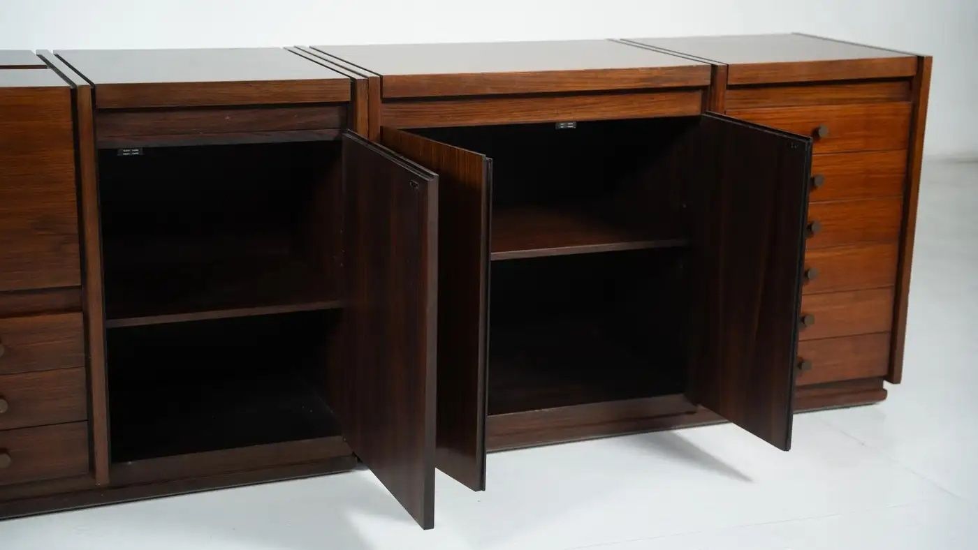 Mid Century Modern Wooden Sideboard, Tecno Borsani, Italy, 1960s photo Furniture