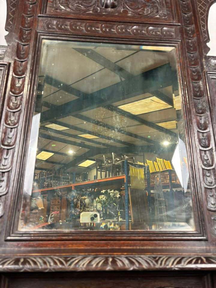 Late 19th Century Carved Gothic Oak Hall Stand photo for sale