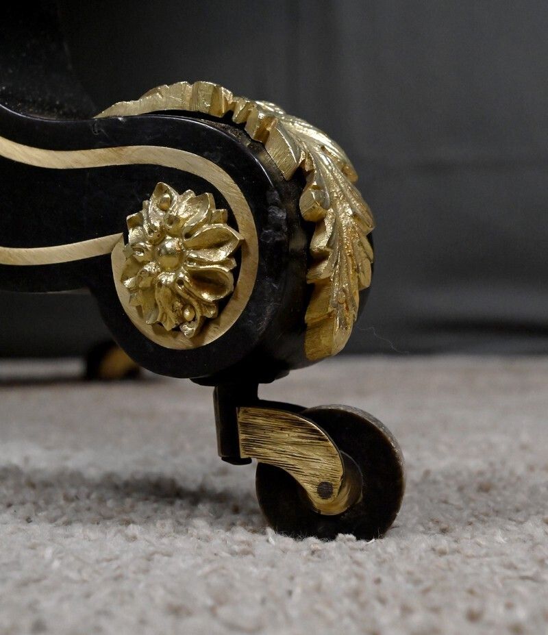 photo vintage Violin Shaped Table In Boulle Marquetry, Napoleon III Period – Mid 19th Century