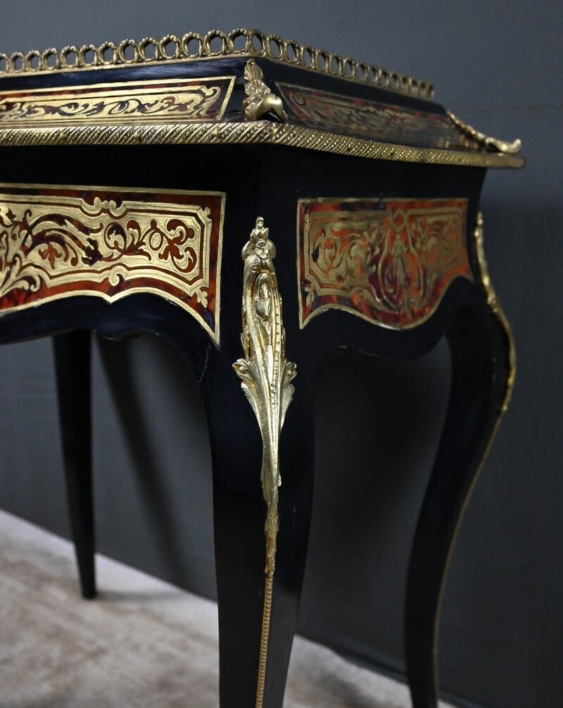 photo for sale Boulle Marquetry Jardinière, Napoleon III Period – Mid 19th Century