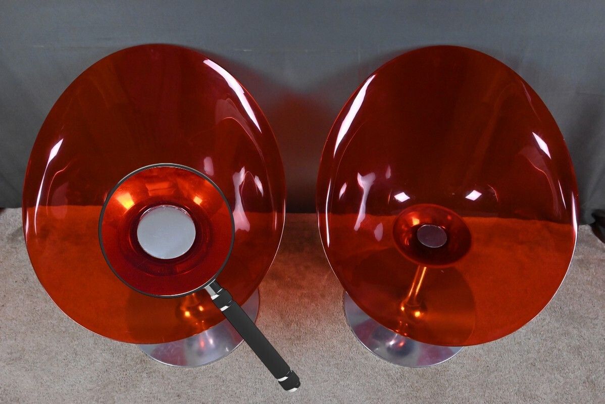 Pair Of Eros Armchairs In Polycarbonate, By P. Starck – 2001 photo 1580.0