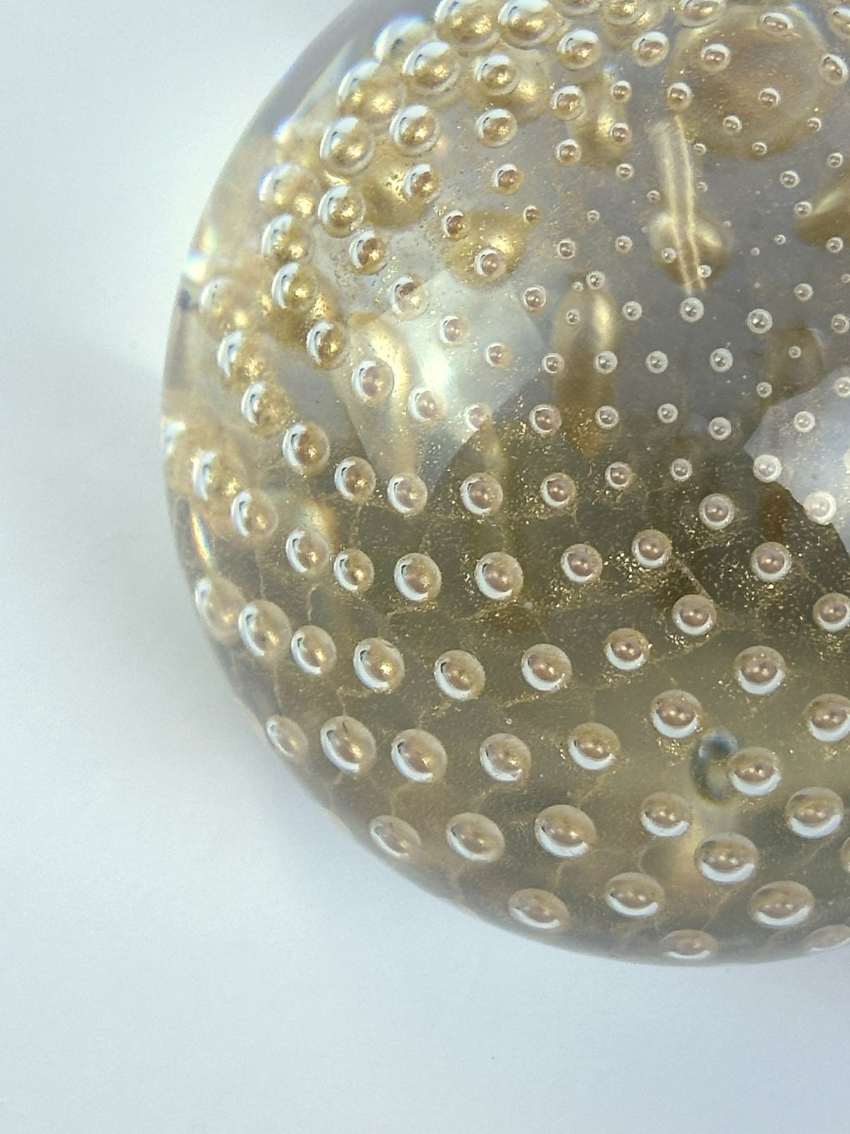 Large Murano Glass Bullicante Paperweight By Cenedese, Italy, 1980s photo furniture