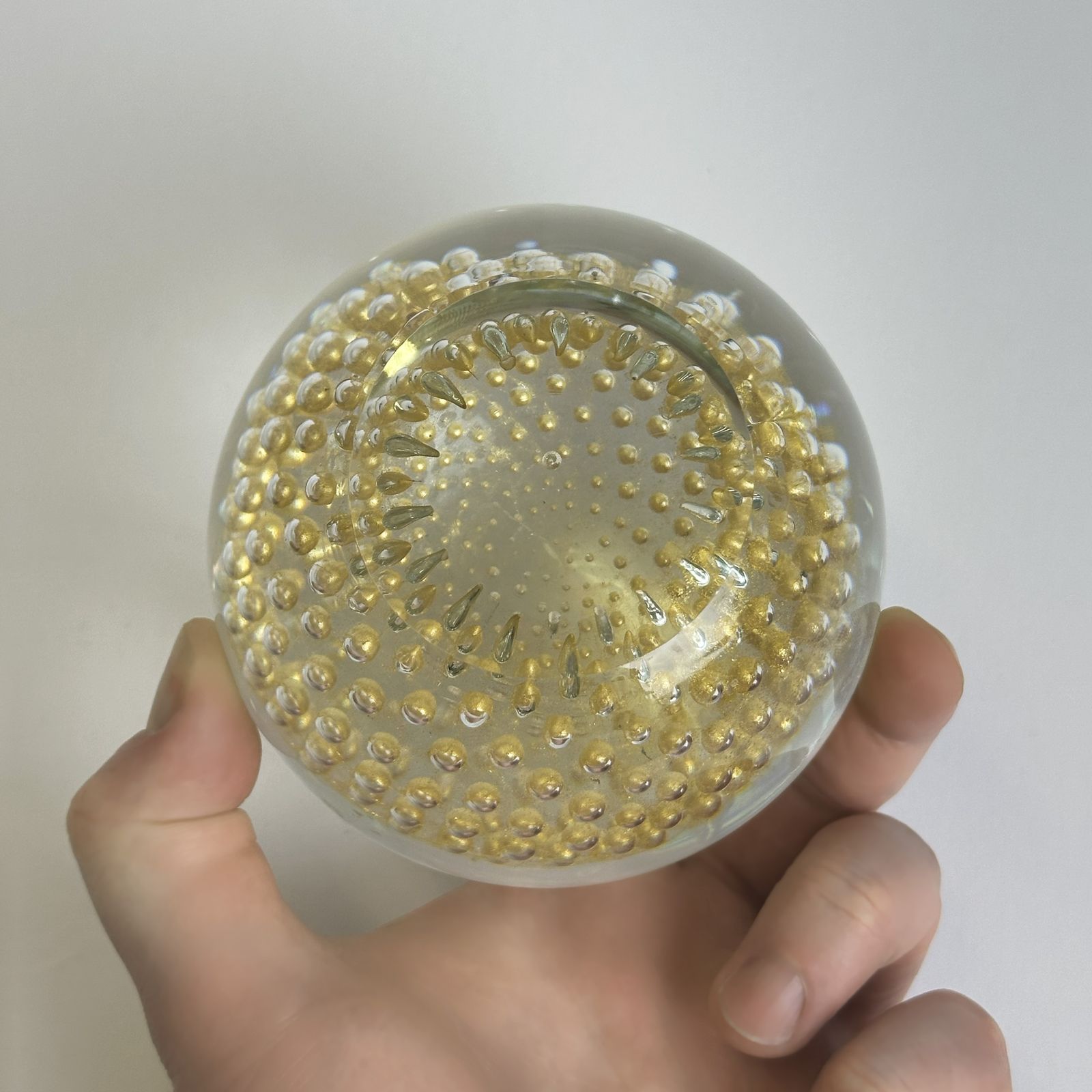 Large Murano Glass Bullicante Paperweight By Cenedese, Italy, 1980s photo vintage