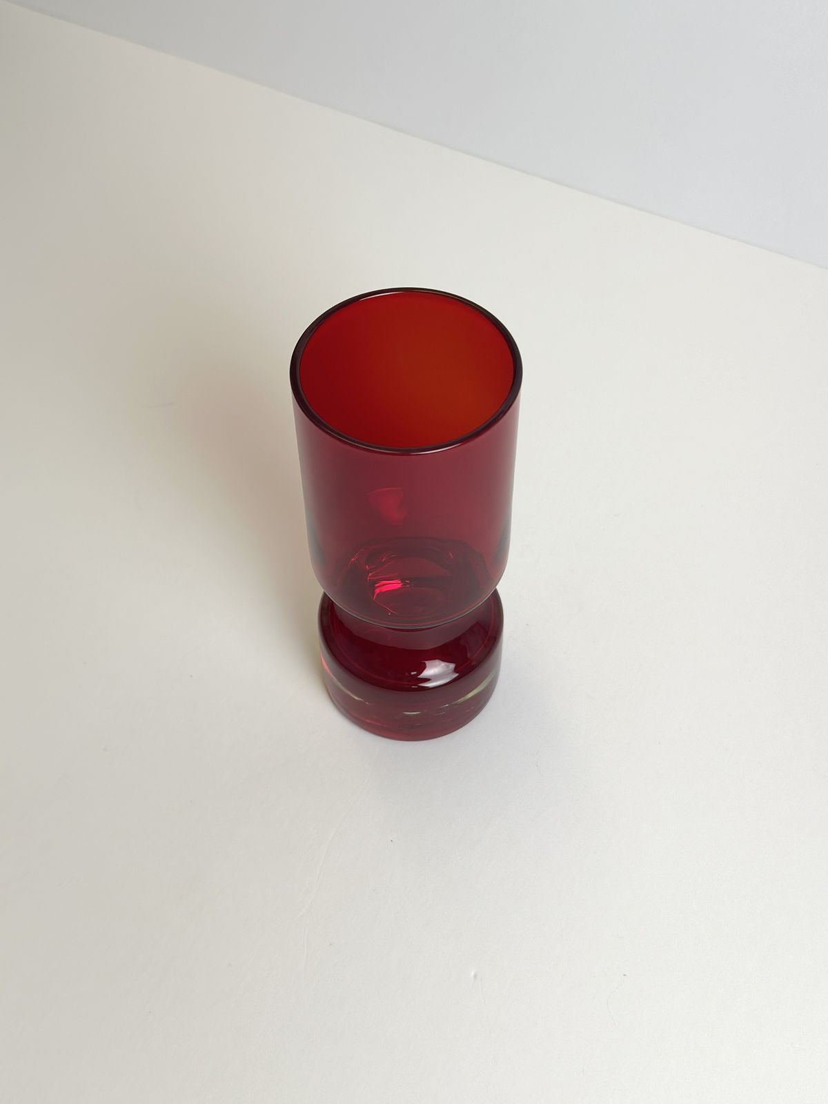 Mid Century Modern Red Cased Glass Vase By Alsterfors, Sweden, 1960s photo for sale