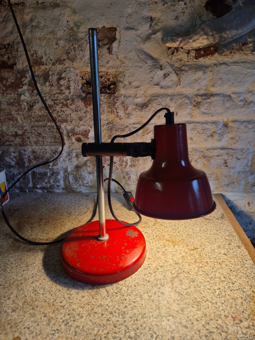 photo buy 1980's Adjustable Metal Red Desk Lamp By Moda Of Denmark