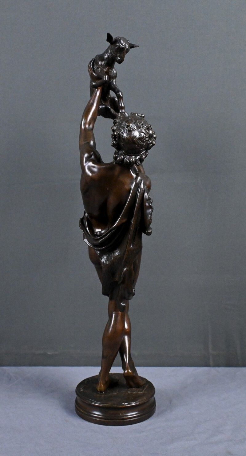 2620.0 Important Bronze Sculpture "Faun Playing With A Kid" Signed Gumery – Second Half Of The 19th Century photo