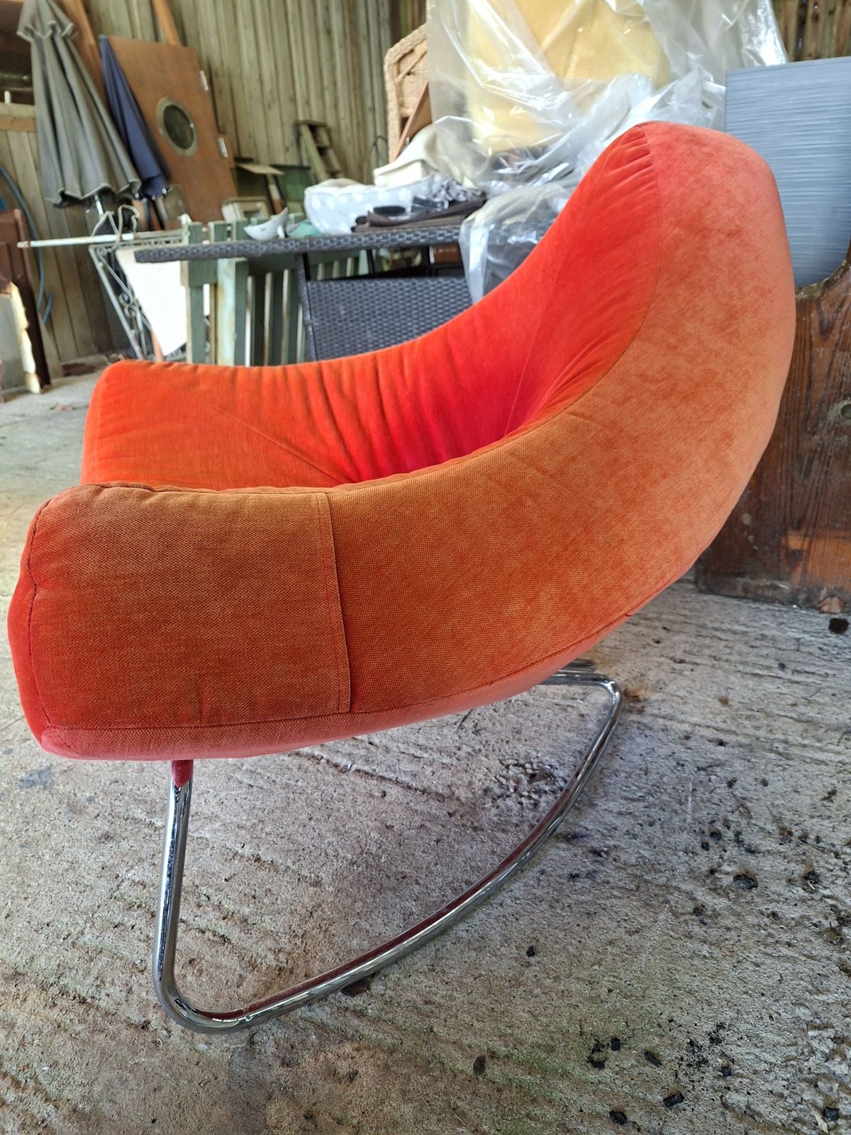 1970s Original Retro Orange Chair photo vinterior