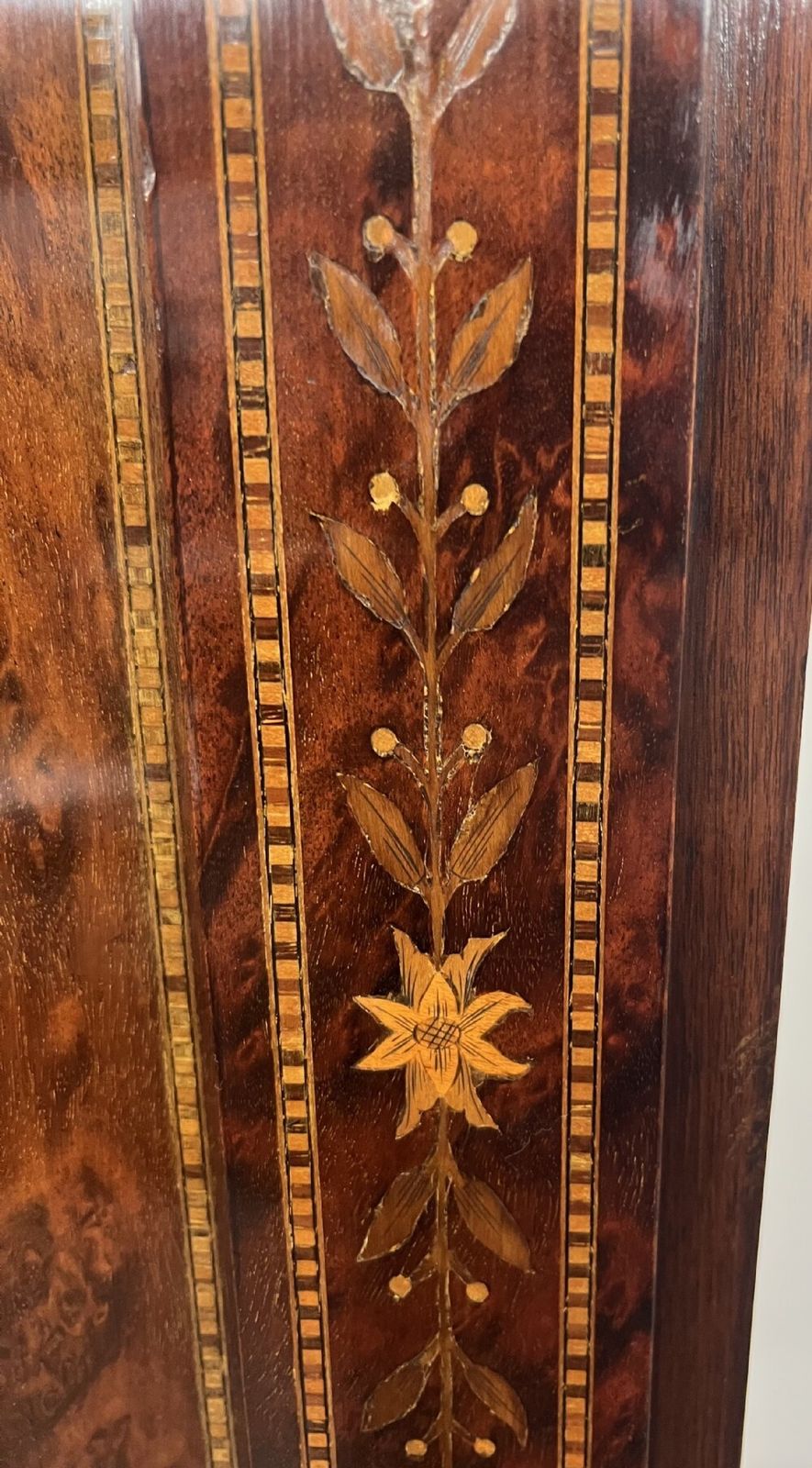 Stunning Antique Marquetry Inlaid Linen Press photo vinterior
