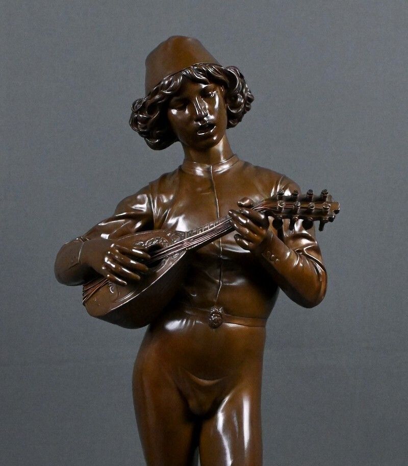 Important Bronze "The Florentine Singer" Signed P. Dubois   1865 photo vinterior