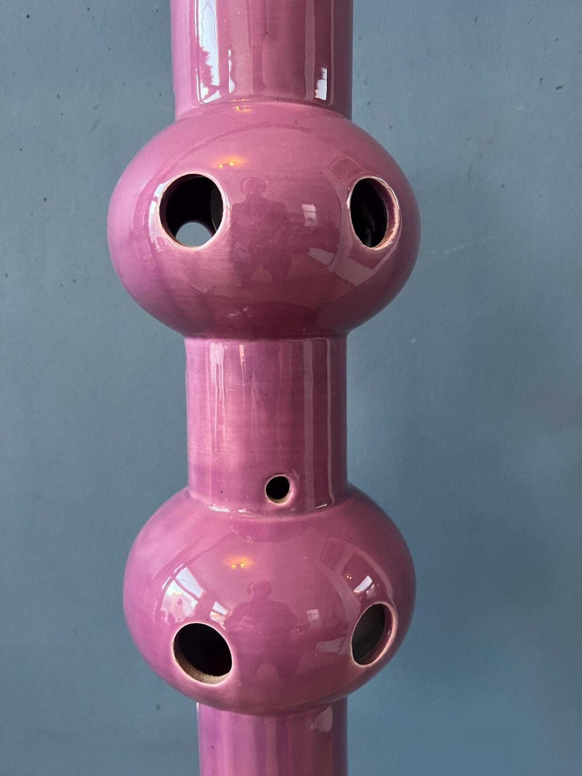 photo buy Vintage Roze Paarse Keramische Hanglamp, West Duitsland