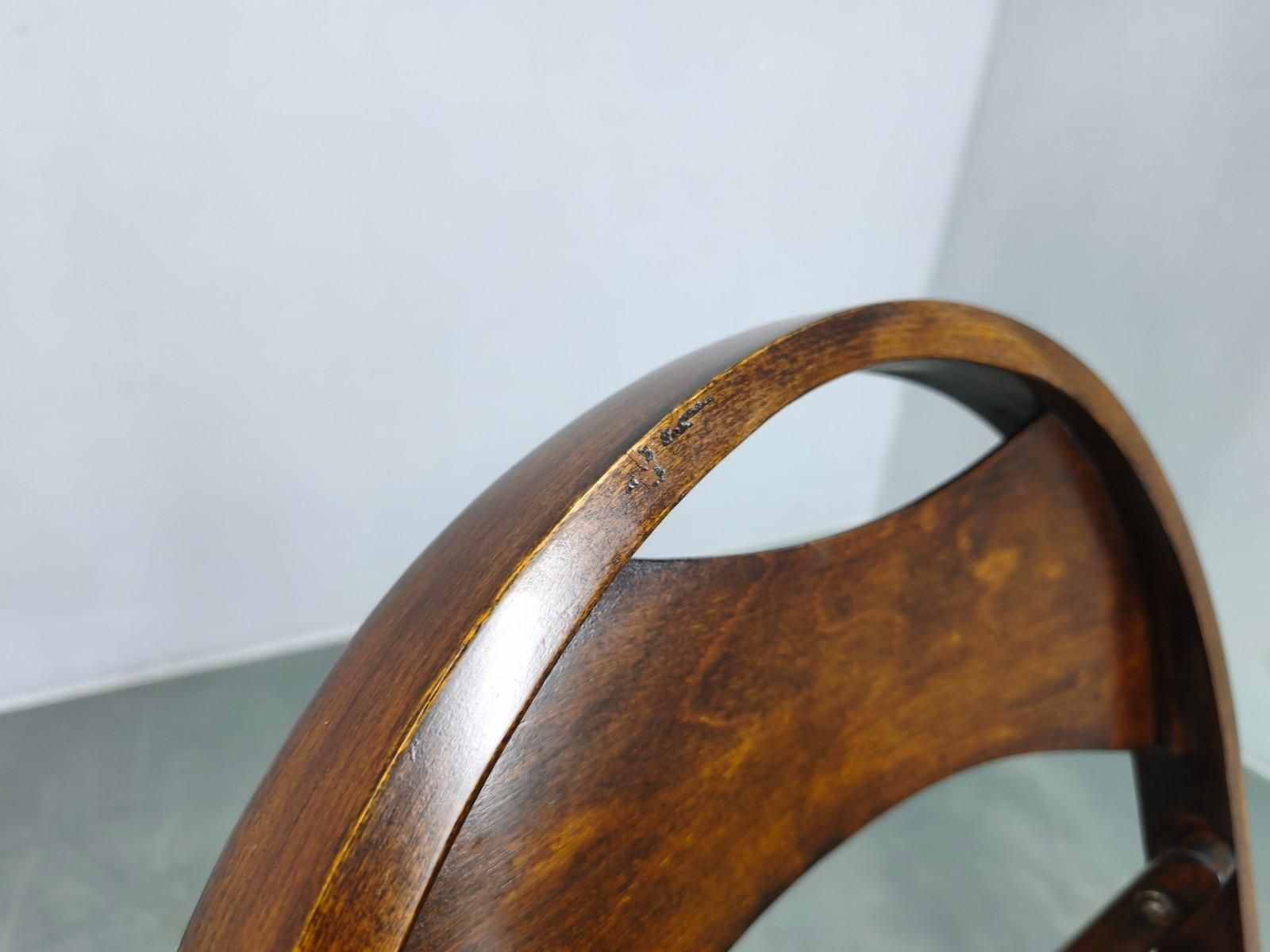 Furniture Pair Of Bauhaus Folding Chairs B751 By Ligna, Czechoslovakia 1930s photo