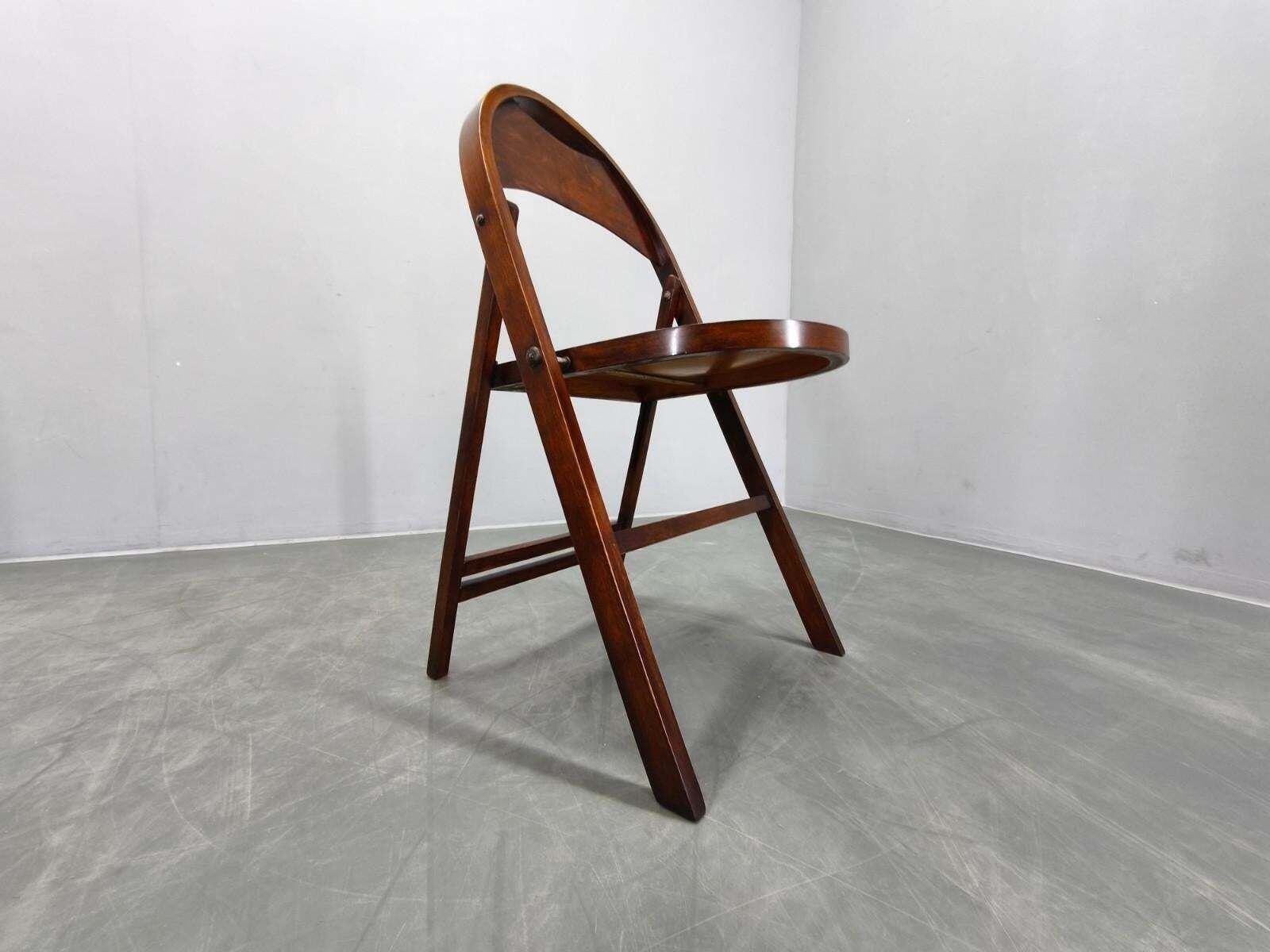 photo vinterior Pair Of Bauhaus Folding Chairs B751 By Ligna, Czechoslovakia 1930s