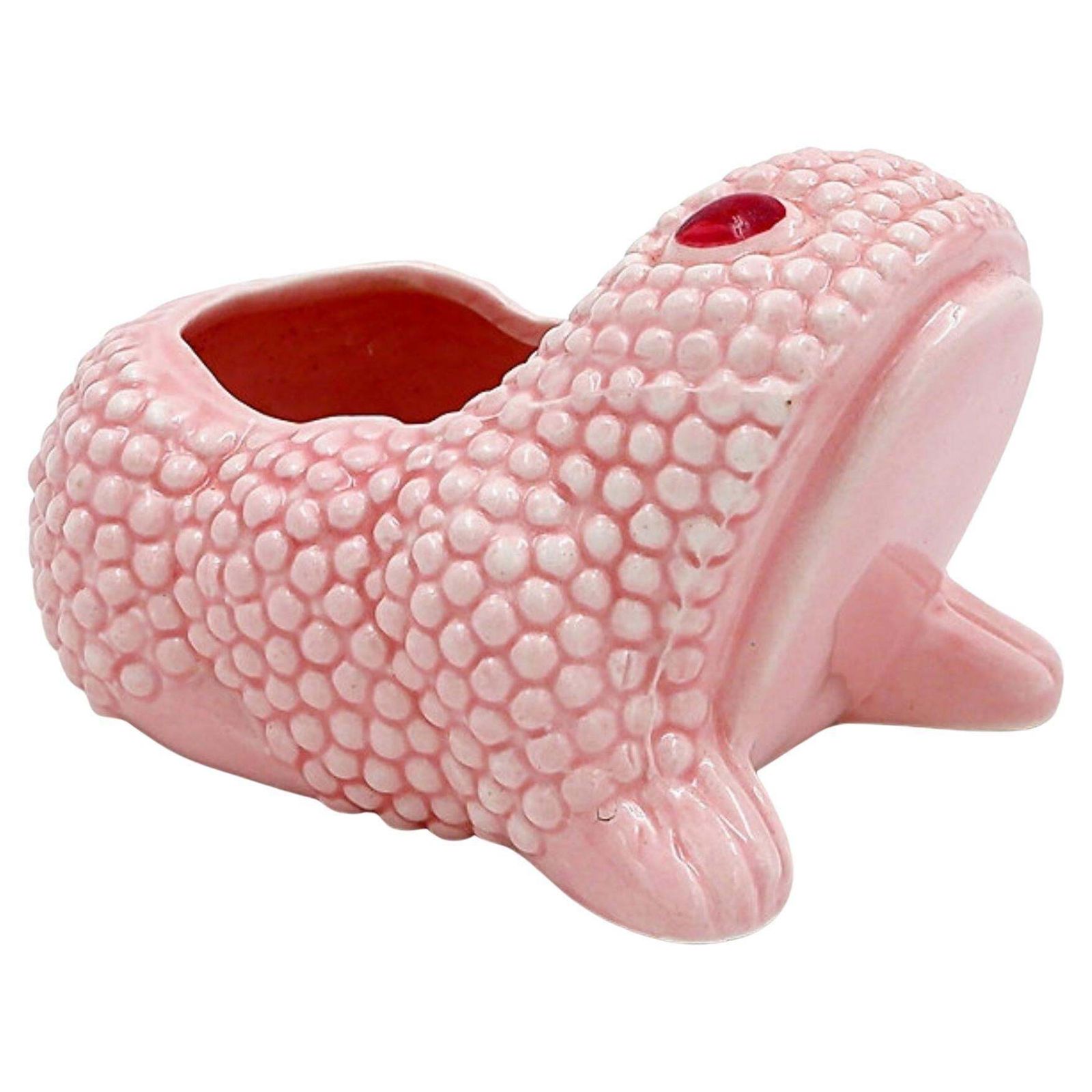 Vintage Powder Pink Frog Planters In The Style Of Jean Roger