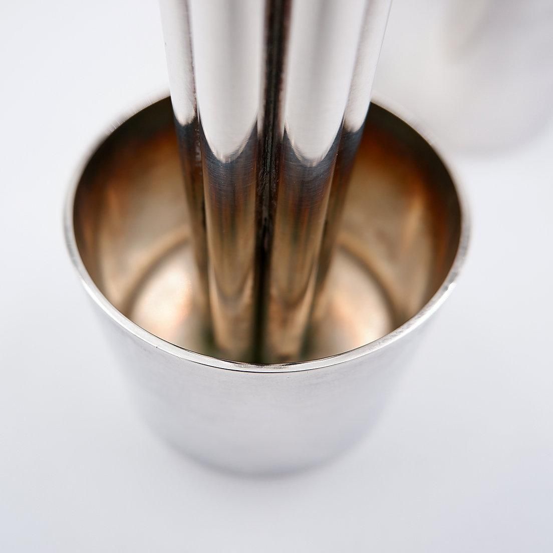 Vintage Italian Silver Plated Multi Tube Candlesticks, 6.5cm Diameter photo Home Decor