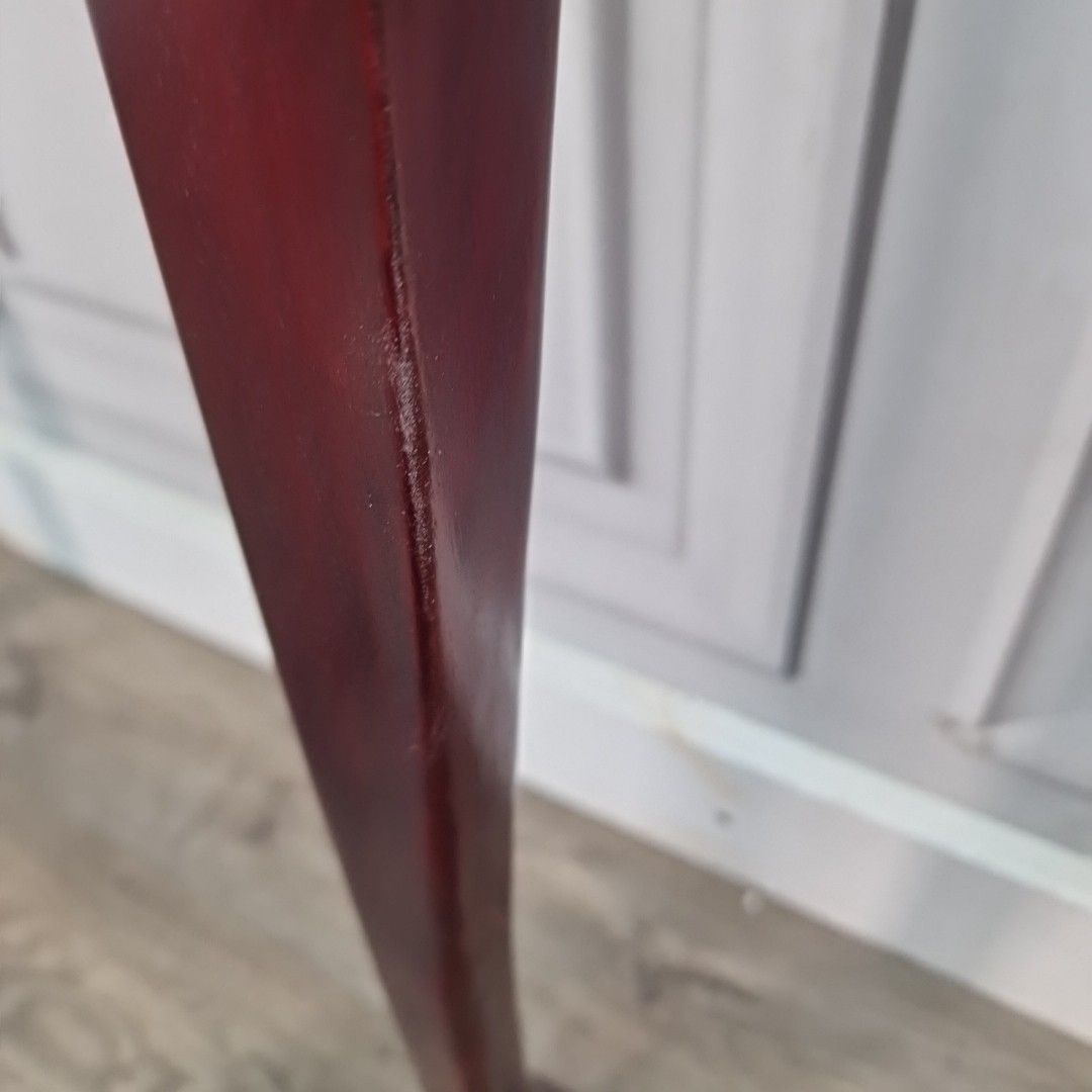 photo vintage Vintage Console Side Table Demi Lune Half Moon Mahogany Queen Anne Style