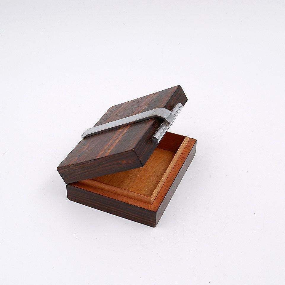 Art Deco Box In Wood And Metal Attributed To The Maison Desny   1930s photo furniture