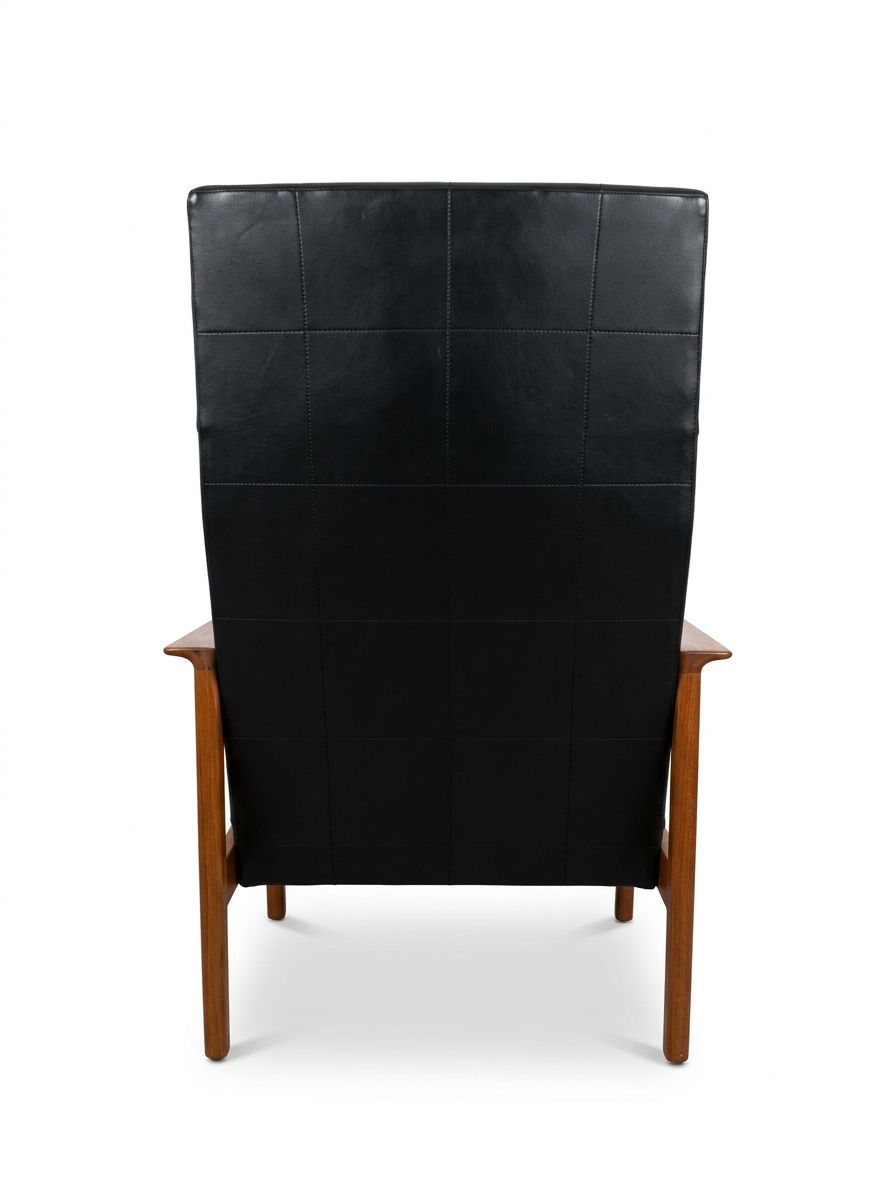 Scandinavian Faux Leather Swedish Mid Century Armchair photo for sale