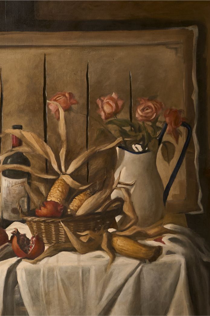 Very Large Mid 20th Century Oil On Canvas Still Life Painting photo for sale