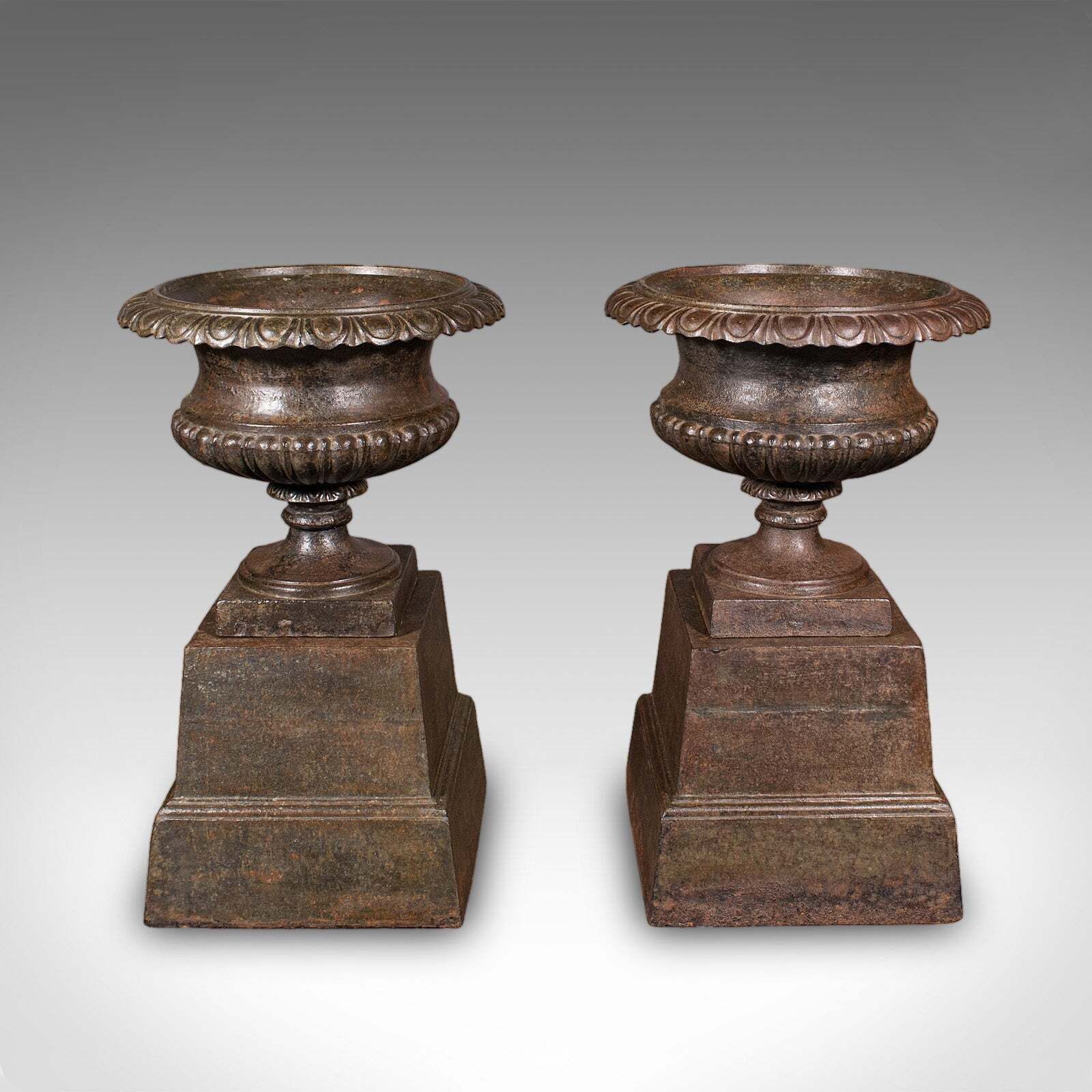 Pair Of Antique Garden Planters, English, Outdoor Display Urn, Victorian, C.1850 photo furniture