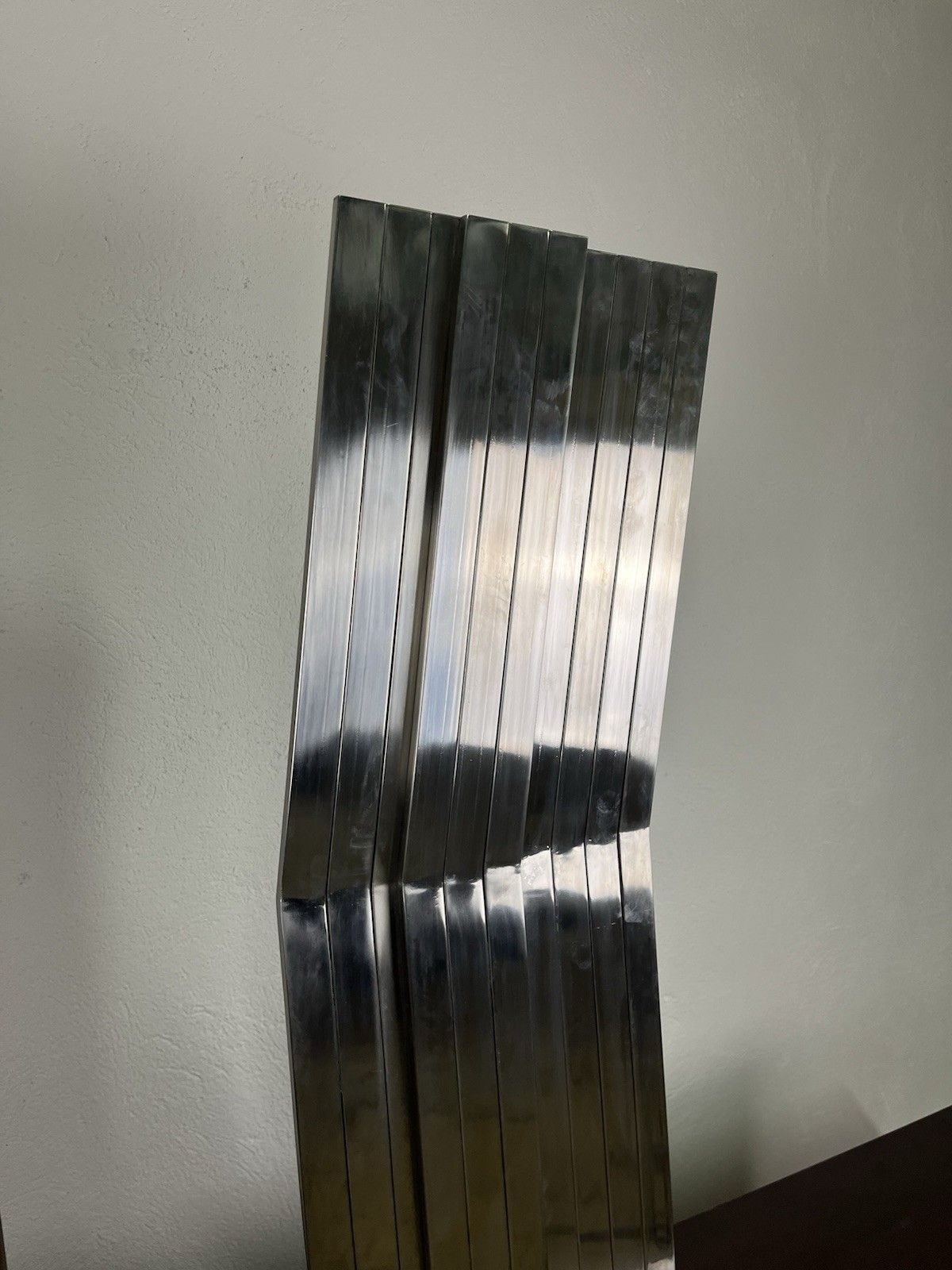 Pair Of Sculptures Steel Refractions Salvatore Messina 60’s Vintage Design photo buy