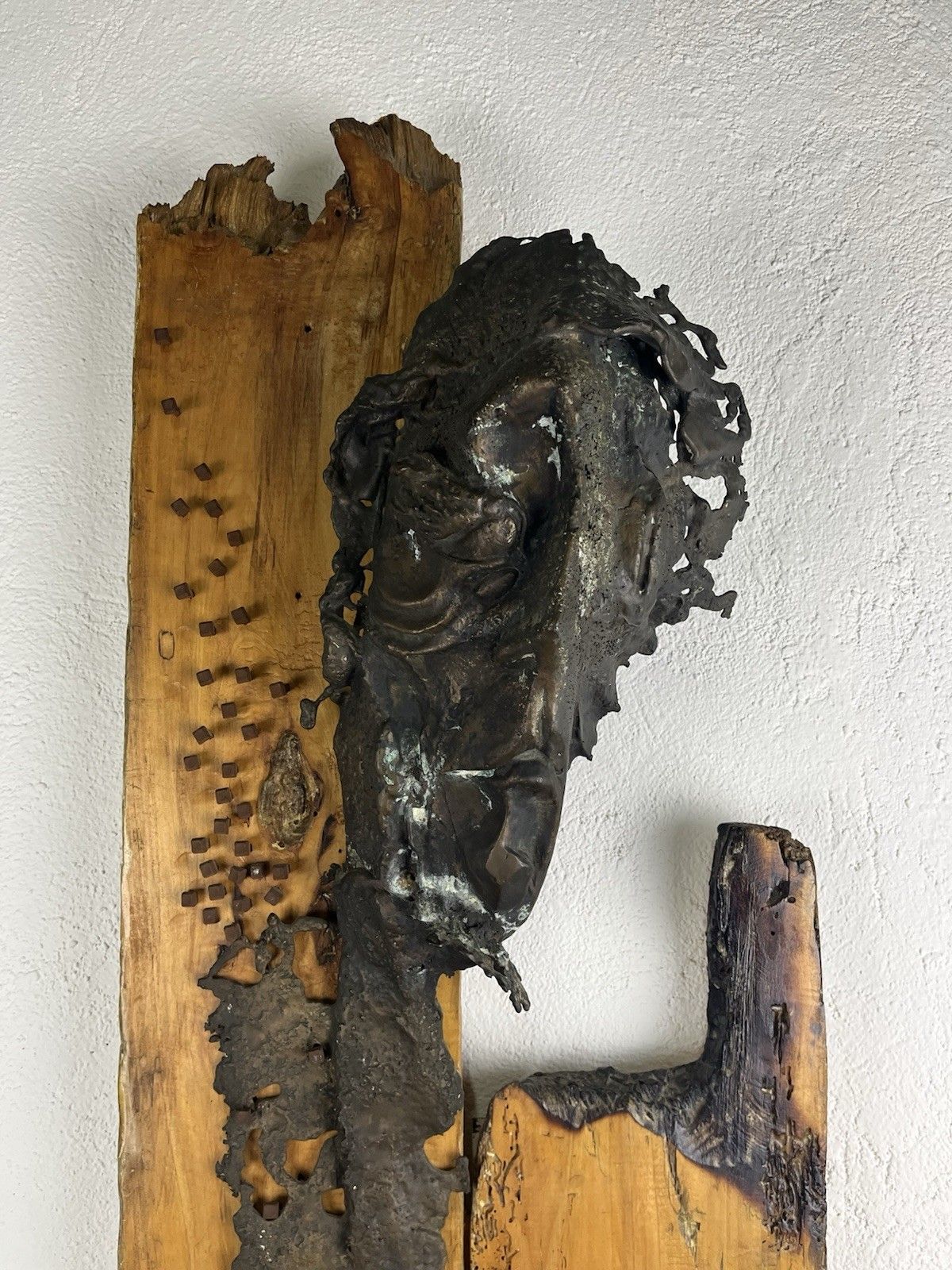 Large Bronze Wood Wall Sculpture 70