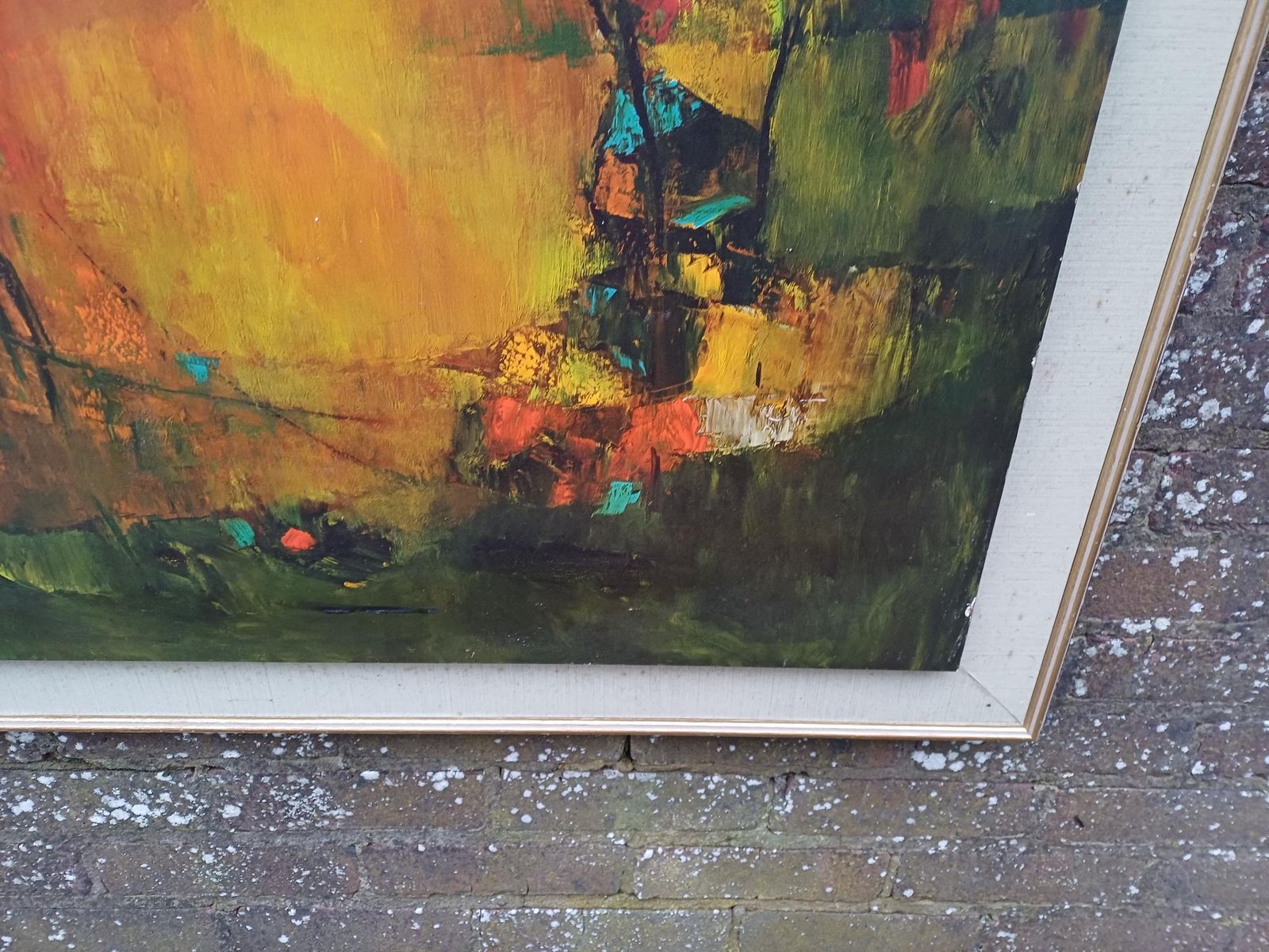 Huge Arts Guild Original Vintage 1970 “The Three Boats” Impressionist Abstract Style Print – Decorative Artists Guild photo buy