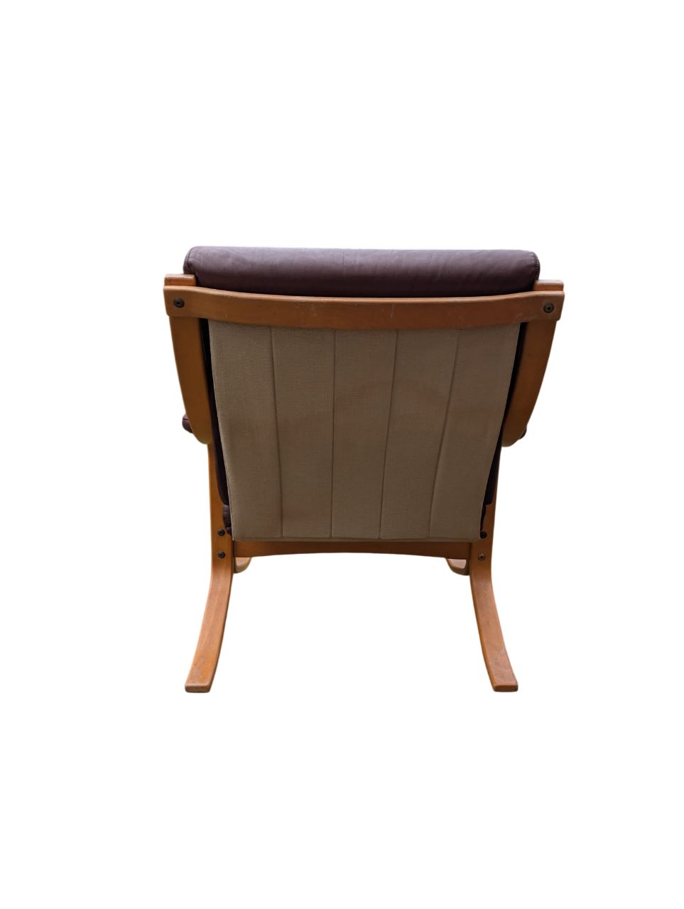 Scandi Brown Leather Beech Lounge Chair, Style Of Ingmar Relling photo Furniture