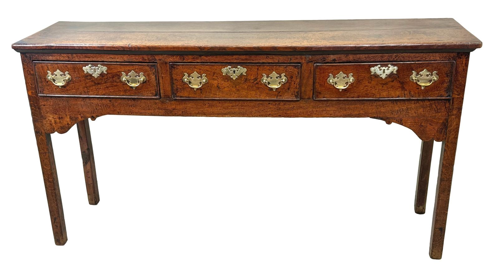 Furniture Small 18th Century English Oak Dresser Base (England, Circa 1750) photo