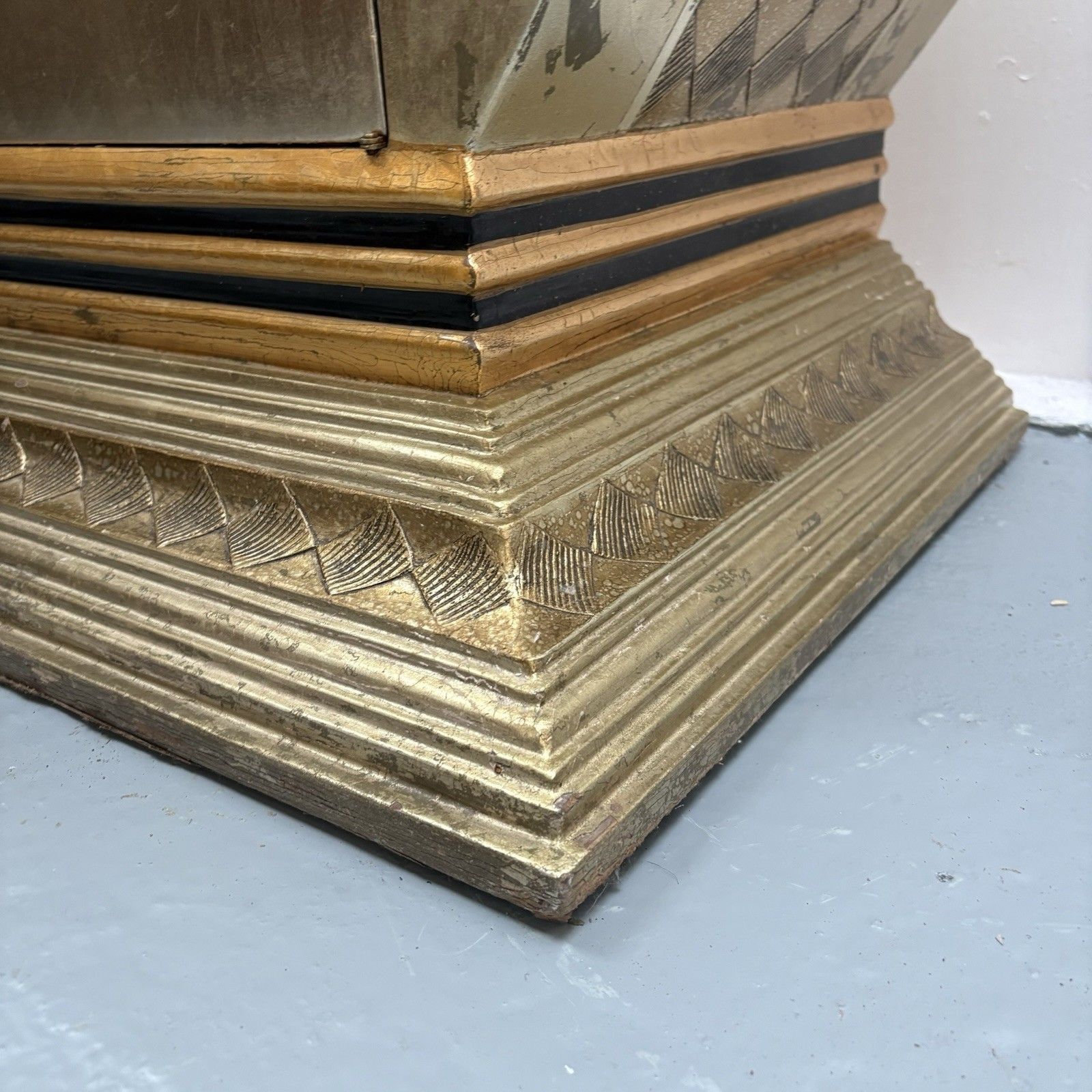 1990s Silver & Gold Hollywood Regency Style  Italian Console Cabinet Sideboard photo 625.0