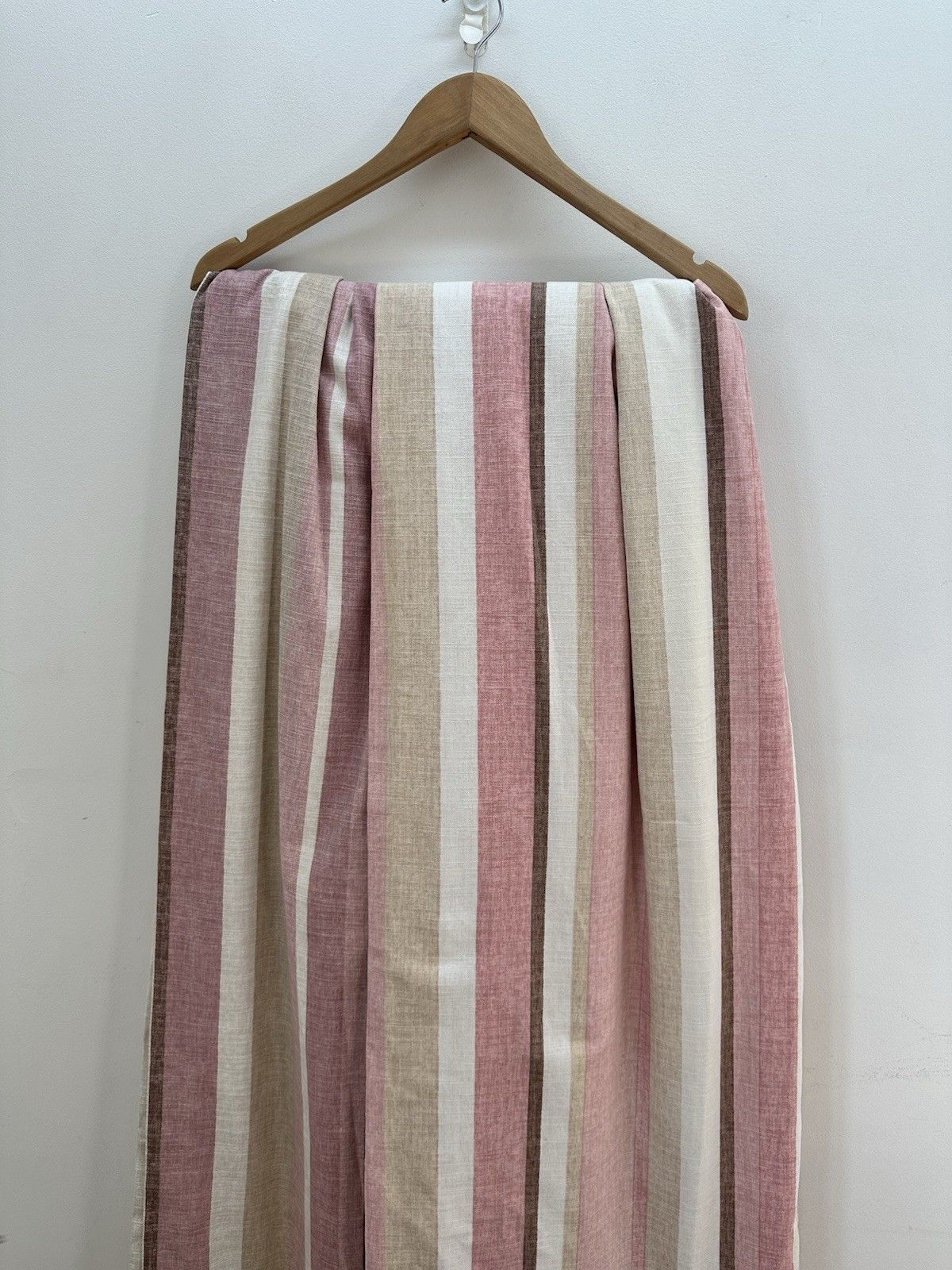 Laura Ashley Awning Stripe Curtains Raspberry 100% Cotton Pencil photo furniture