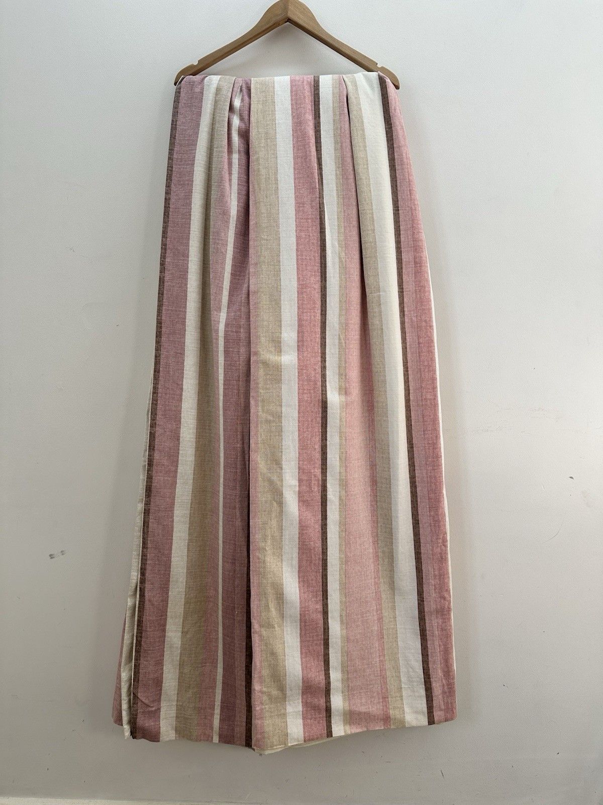 Laura Ashley Awning Stripe Curtains Raspberry 100% Cotton Pencil photo Home Decor