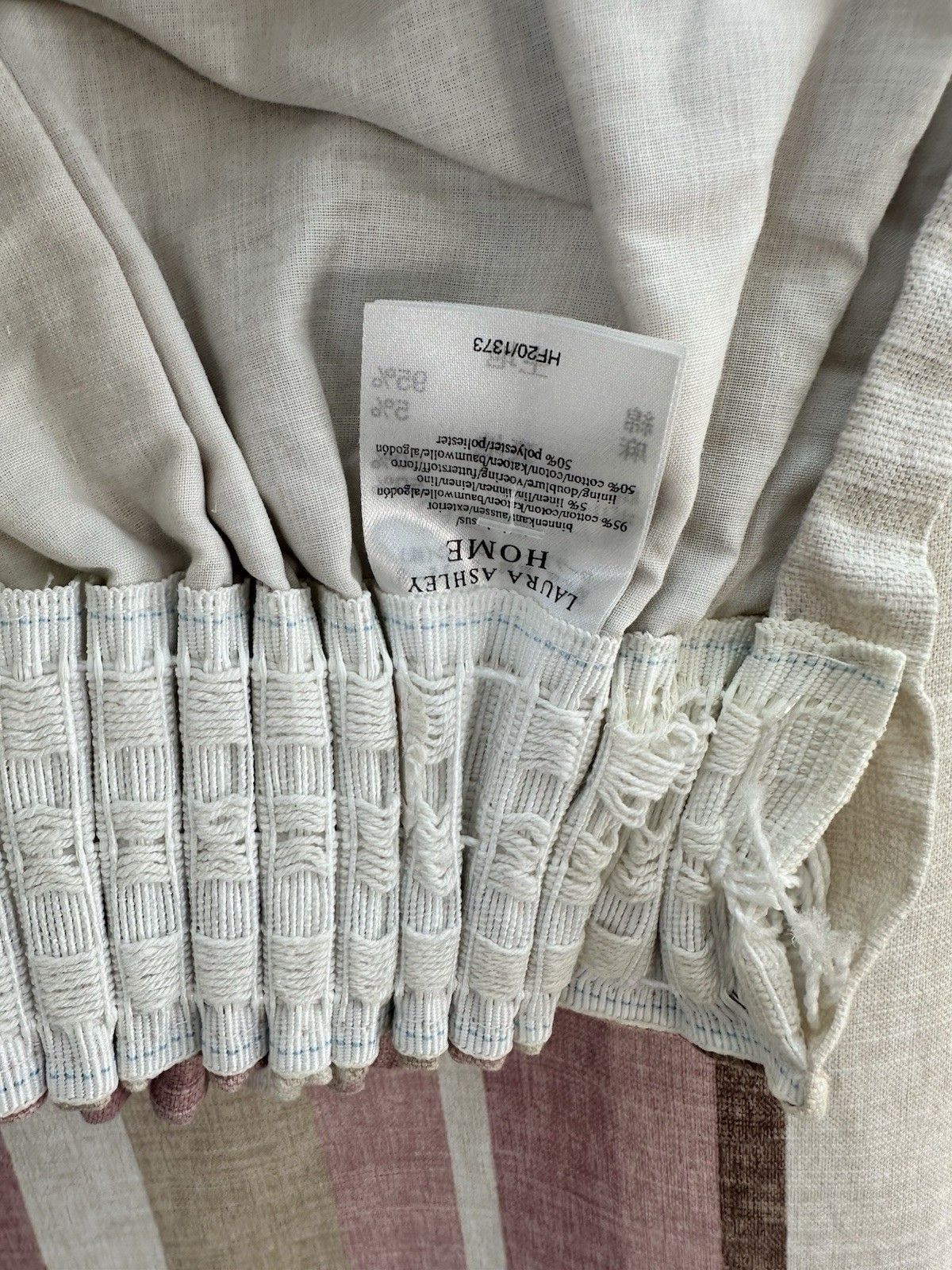 photo for sale Laura Ashley Awning Stripe Curtains Raspberry 100% Cotton Pencil