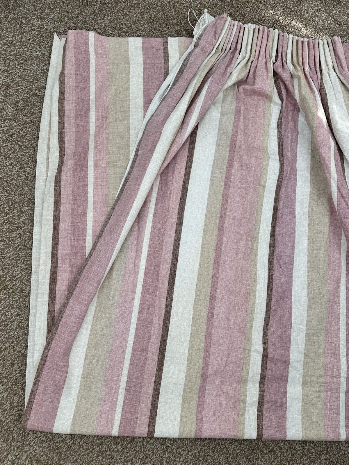 photo vinterior Laura Ashley Awning Stripe Curtains Raspberry 100% Cotton Pencil
