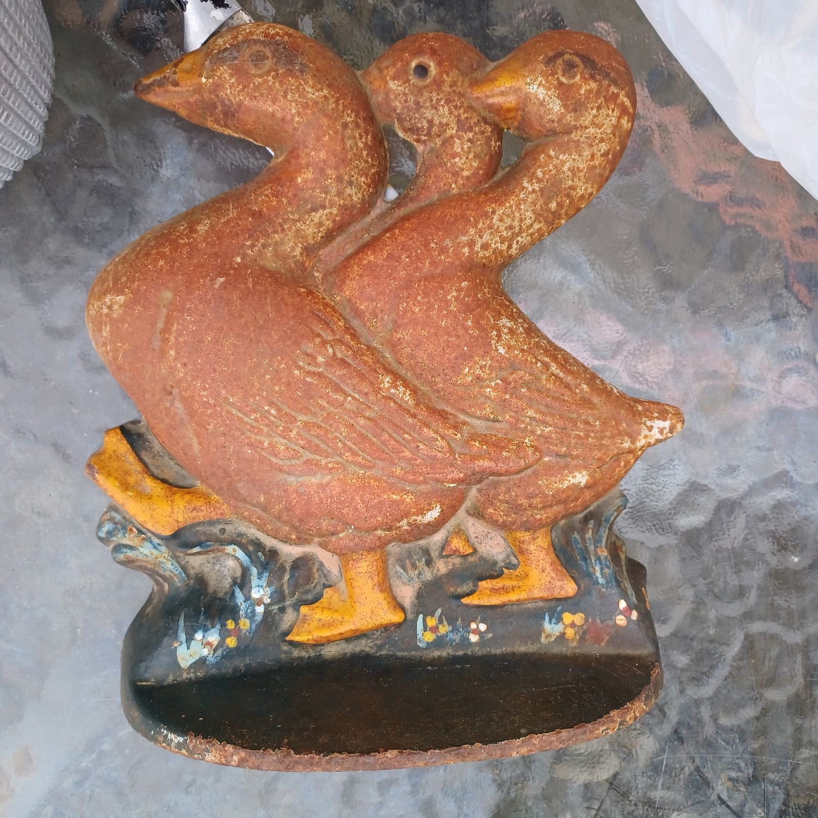 Fireplace Stop Metal Vintage 3 Geese Cast Iron photo Home Fixtures
