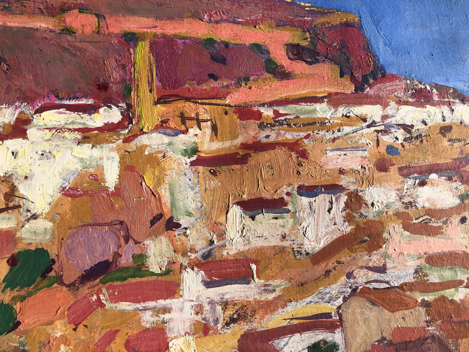 Josep Moscardo Spanish Cityscape View, Oil On Canvas 1977 photo 750.0