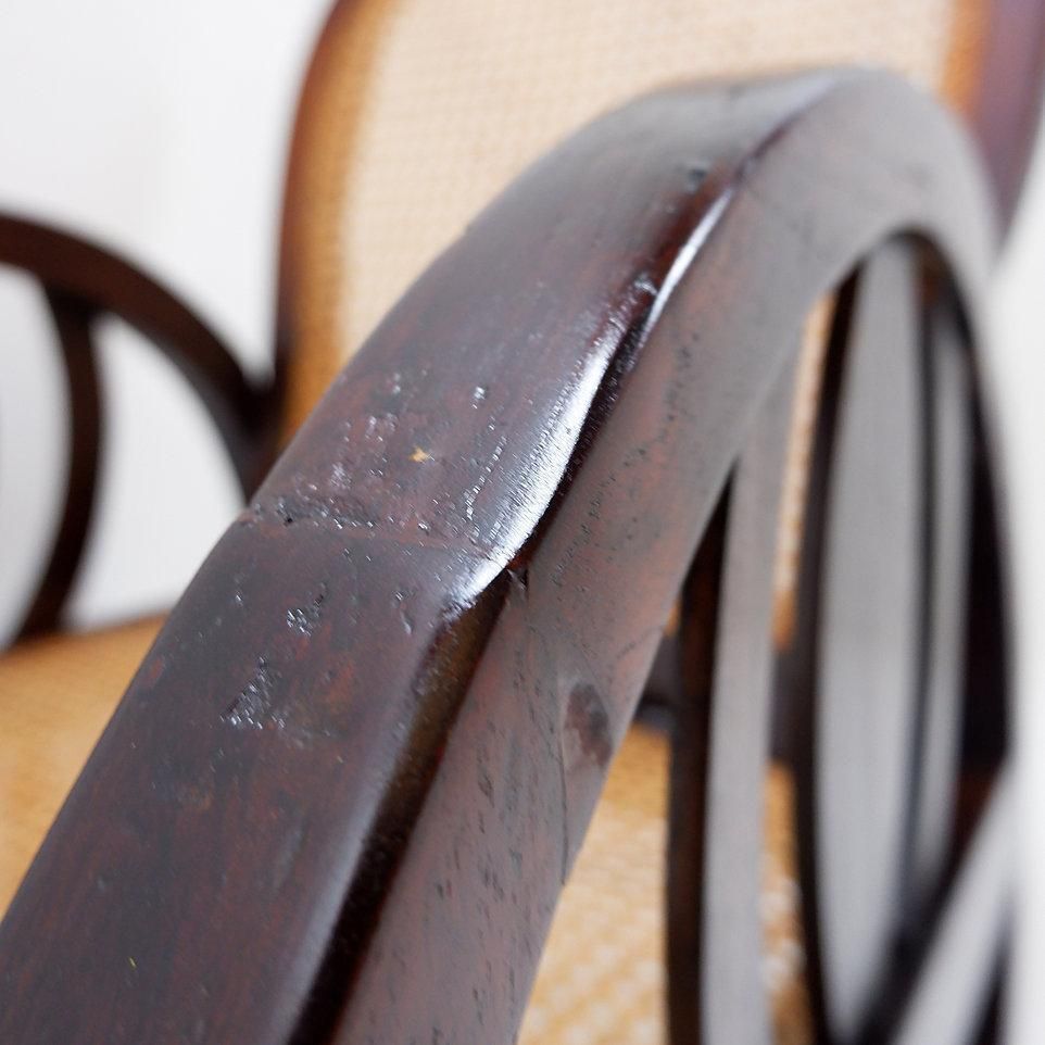 2404.0 Art Deco Armchairs In Wood, Sitting And Back In Caning, Circa 1930s photo