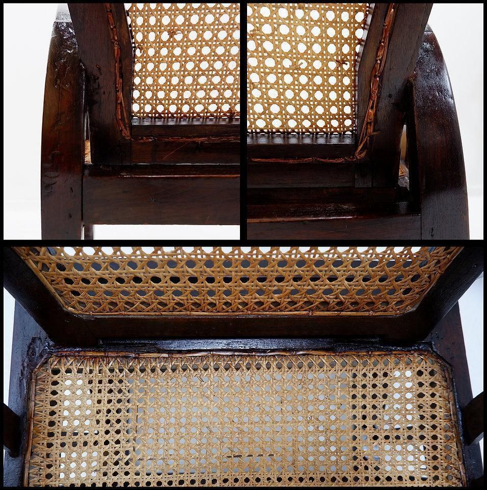 photo vintage Art Deco Armchairs In Wood, Sitting And Back In Caning, Circa 1930s