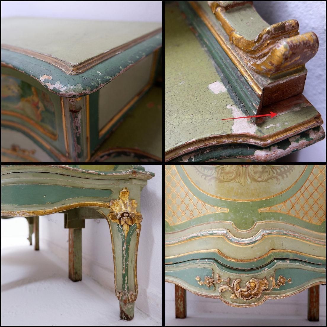 Venetian Baroque Curved Cabinet With Pastoral Scene   Circa 1900. photo buy