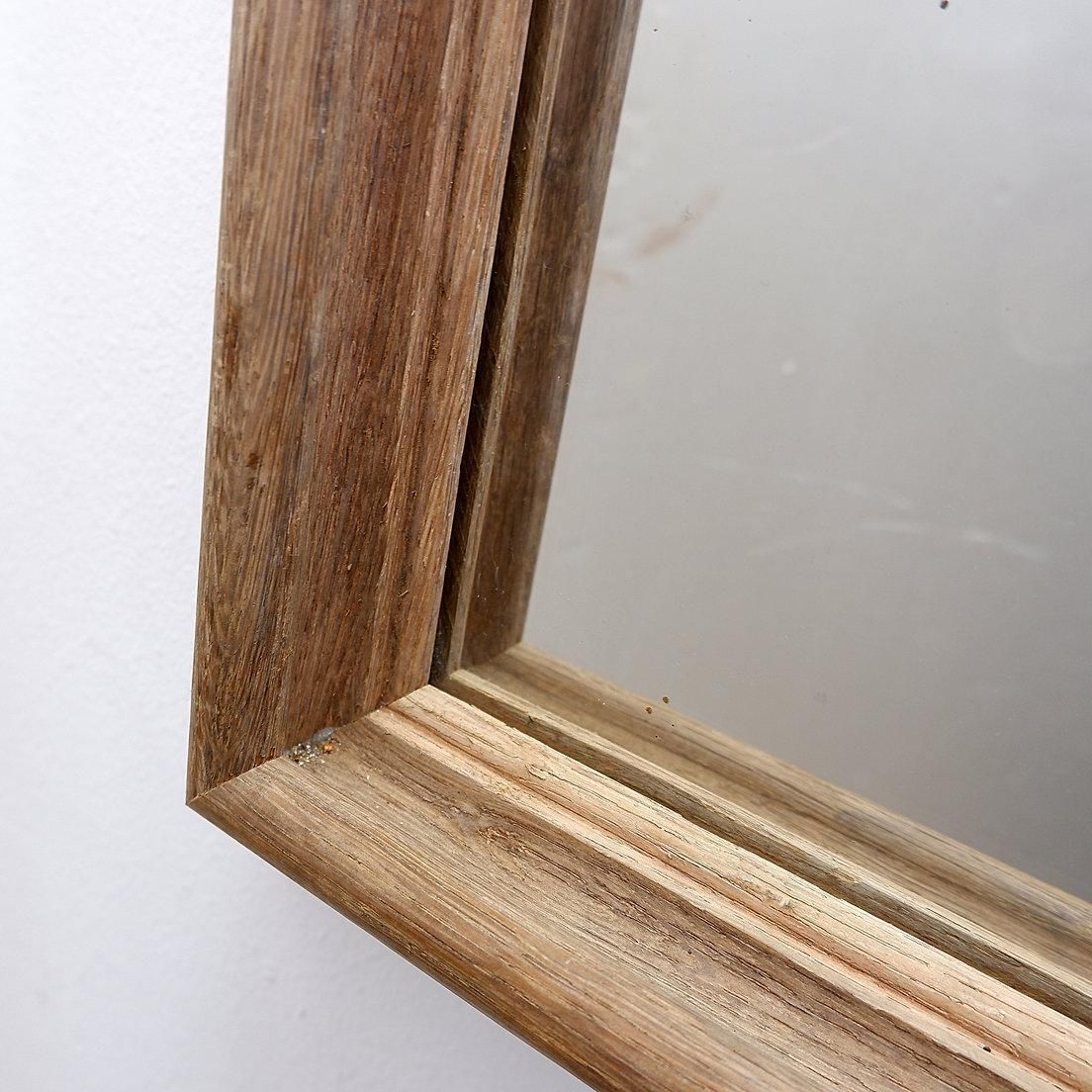 Pair Of Raw Wood Mirrors With A Beautiful Patina   Circa 1950 photo vinterior