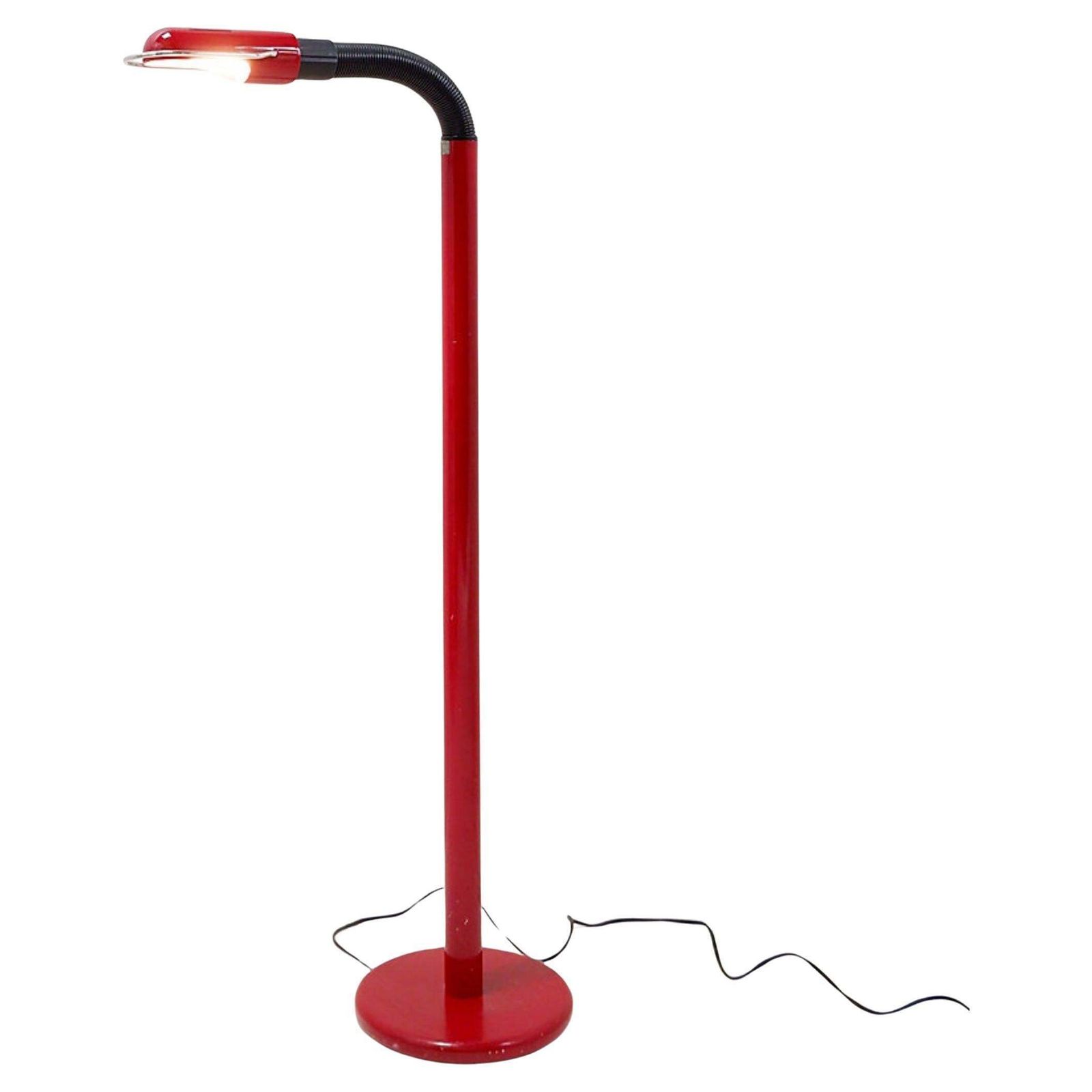 Space Age Floor Lamp With A Dark Red Shade   1970s