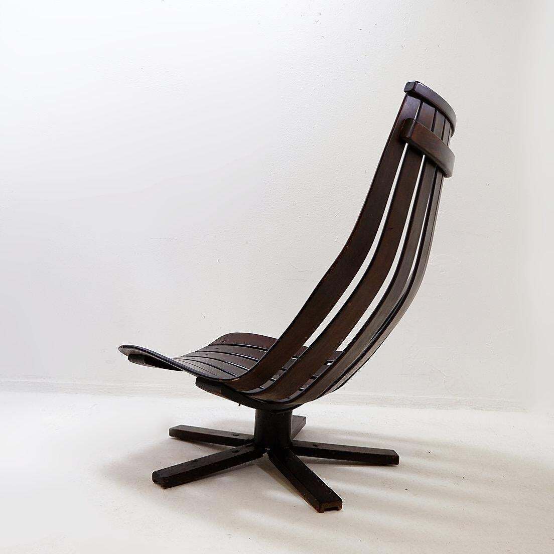 photo buy Hans Brattrud For Hove Möbler Vintage 1970 Swivel Lounge Chair