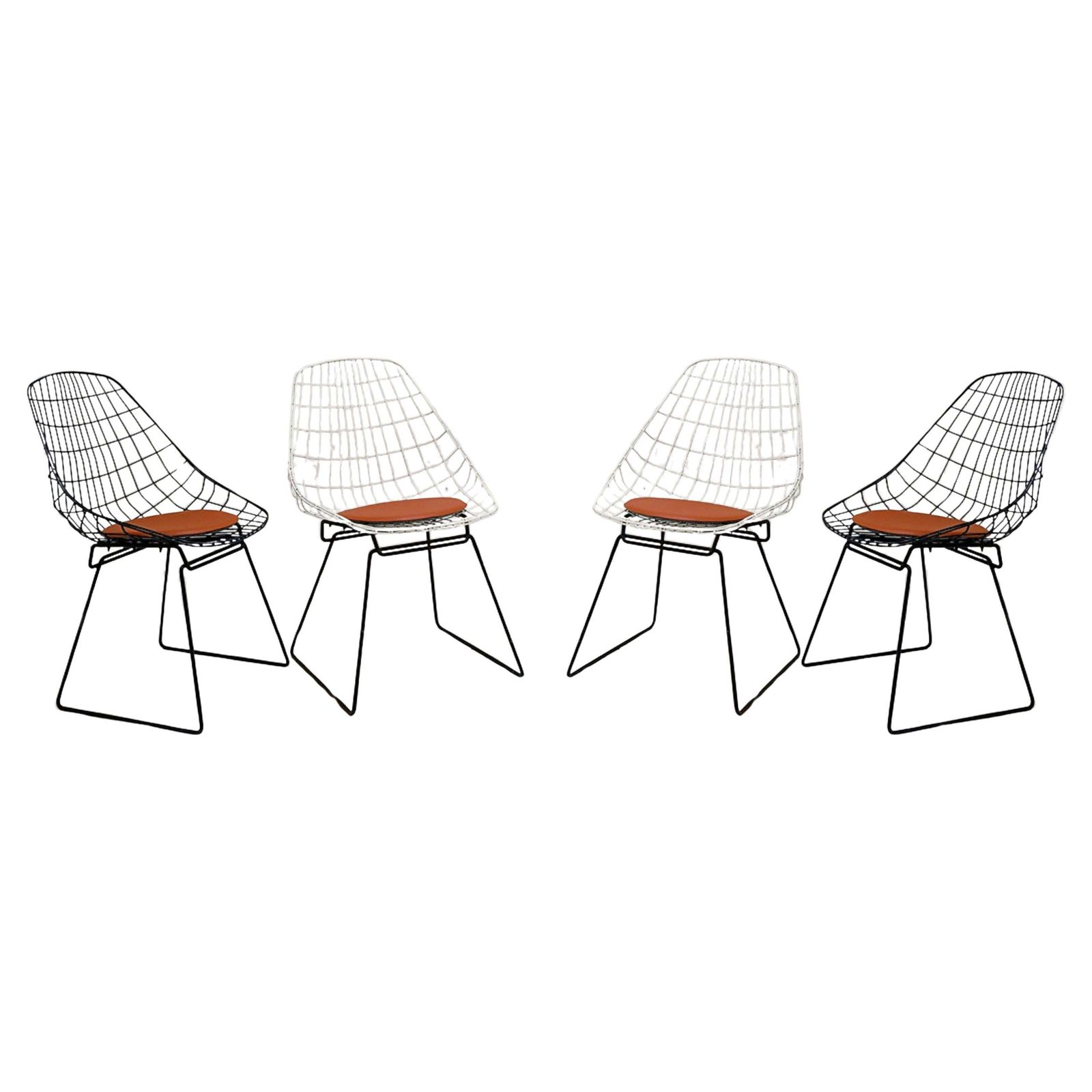 Set Of 4 X Sm05 Dining Chairs By Cees Braakman & A. Dekker For Pastoe, 1950s